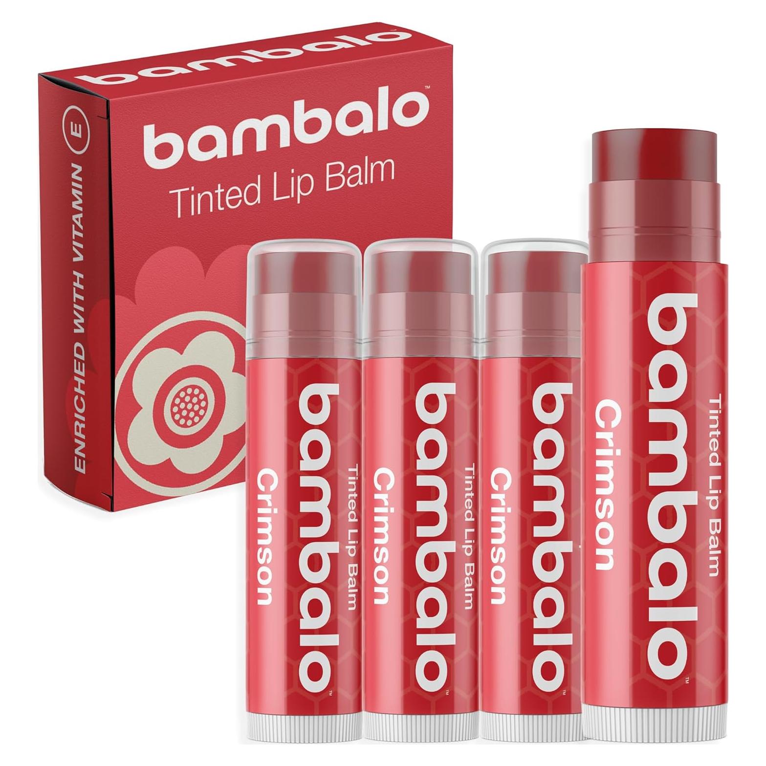Bálsamo Labial Tinte Carmesí Bambalo 4-Pack Hidratante