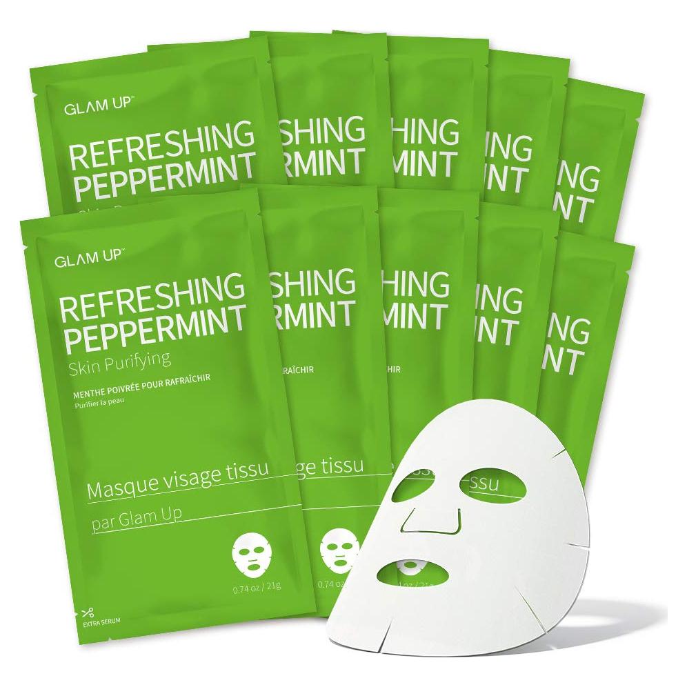 Mascarilla de Hoja GLAM UP Menta 10 Hojas Refrescante