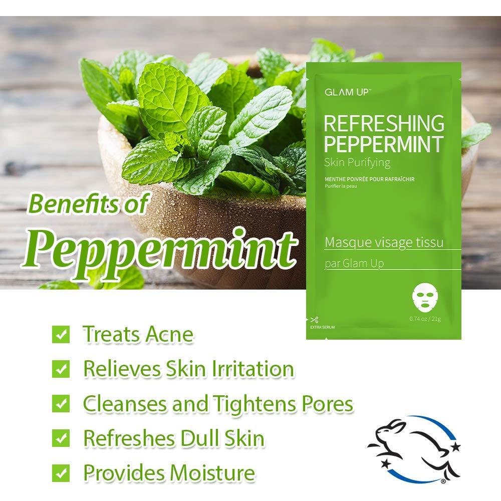 Mascarilla de Hoja GLAM UP Menta 10 Hojas Refrescante