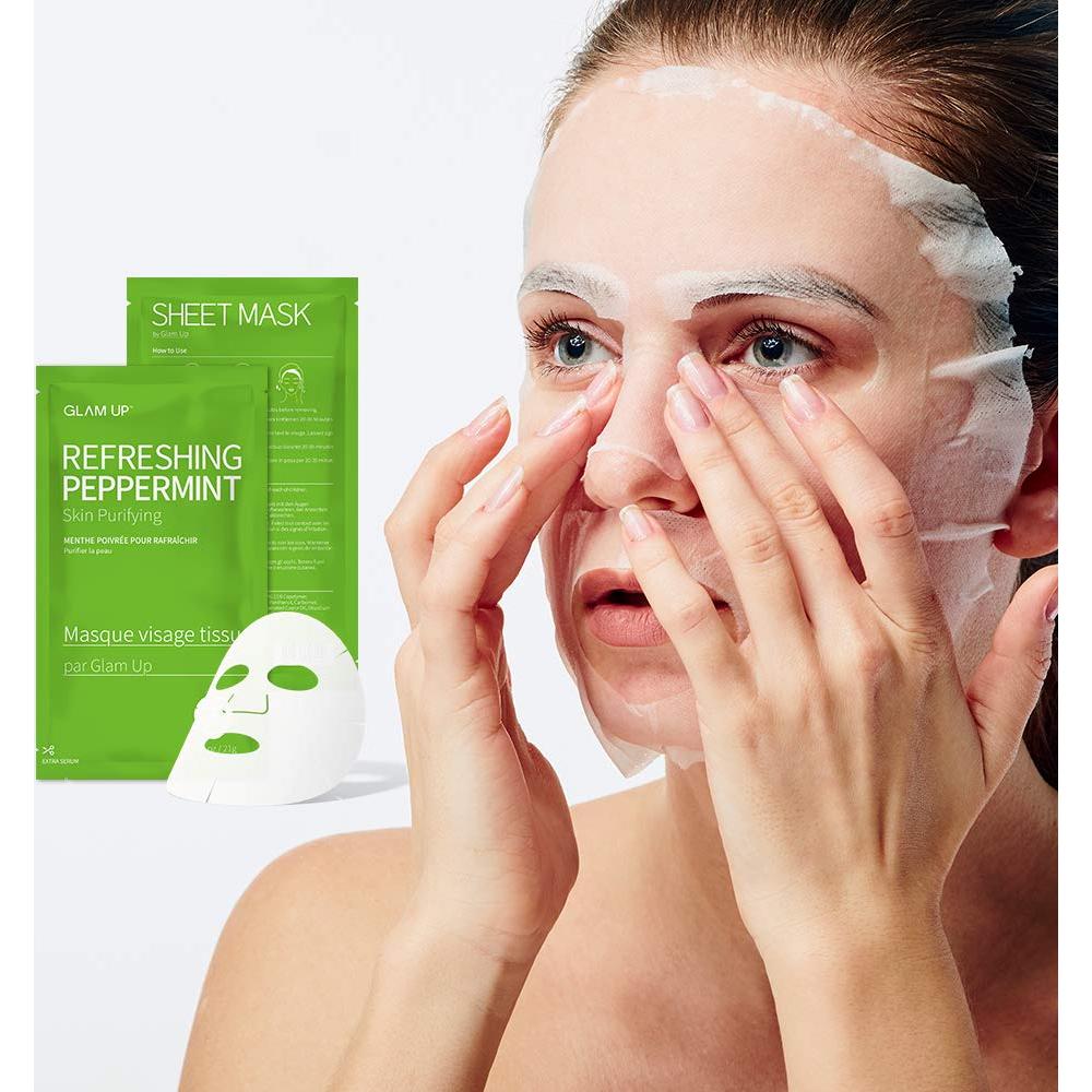 Mascarilla de Hoja GLAM UP Menta 10 Hojas Refrescante