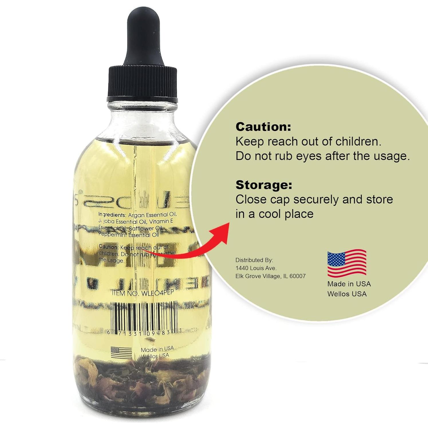 Aceite Esencial de Aromaterapia Wellos Menta 120ml Hidratante