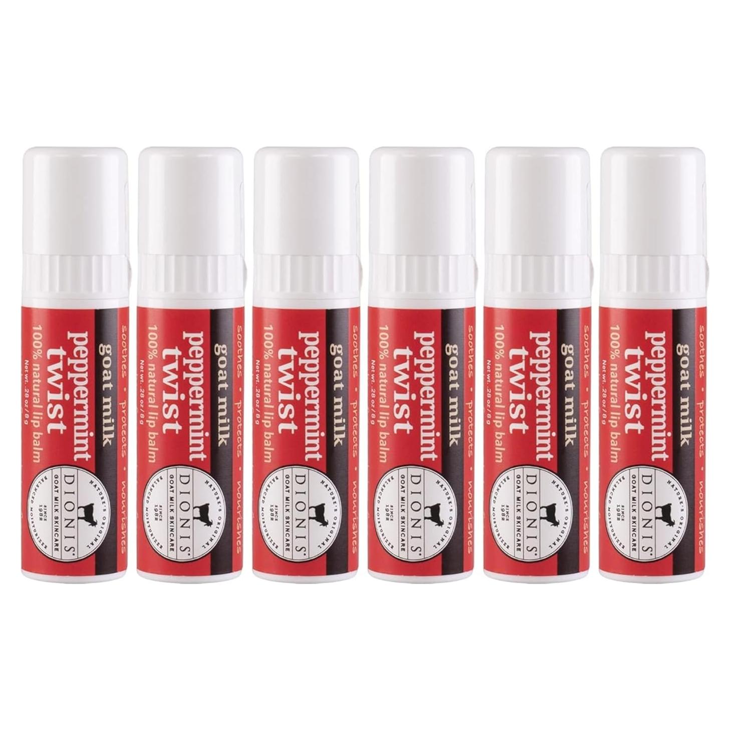 Bálsamo Labial Dionis de Leche de Cabra, Set de 6, 7.94 g, Giro de Menta