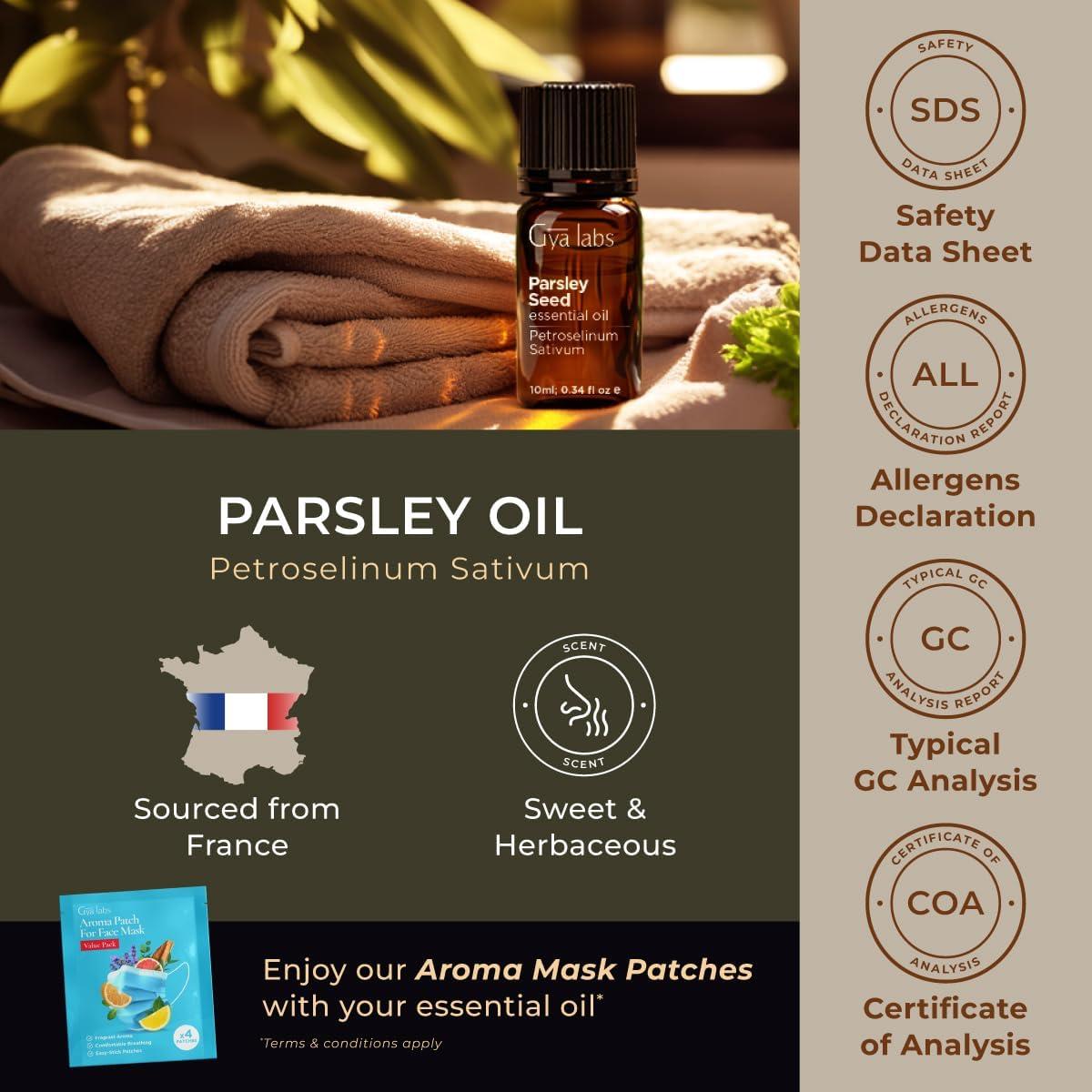 Aceite Esencial de Perejil Gya Labs - 10 ml - Hidratante para Piel y Cabello