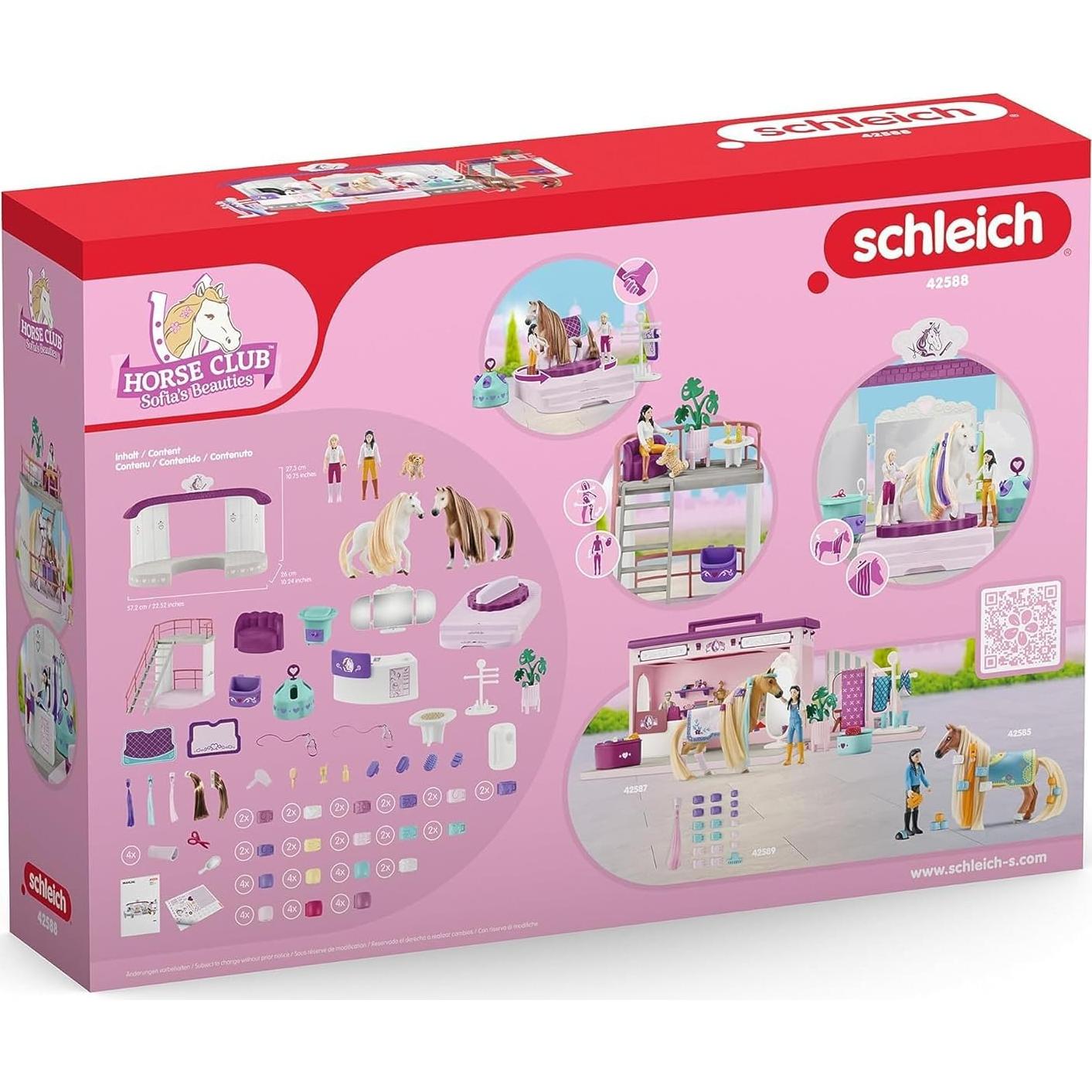 Salón de Belleza de Caballos Schleich 99 Piezas Accesorios