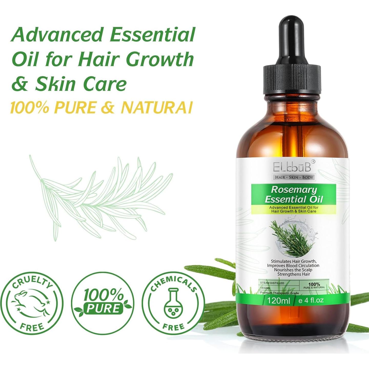 Aceite Esencial de Romero ELBBUB 120ml - Crecimiento Cabello y Piel