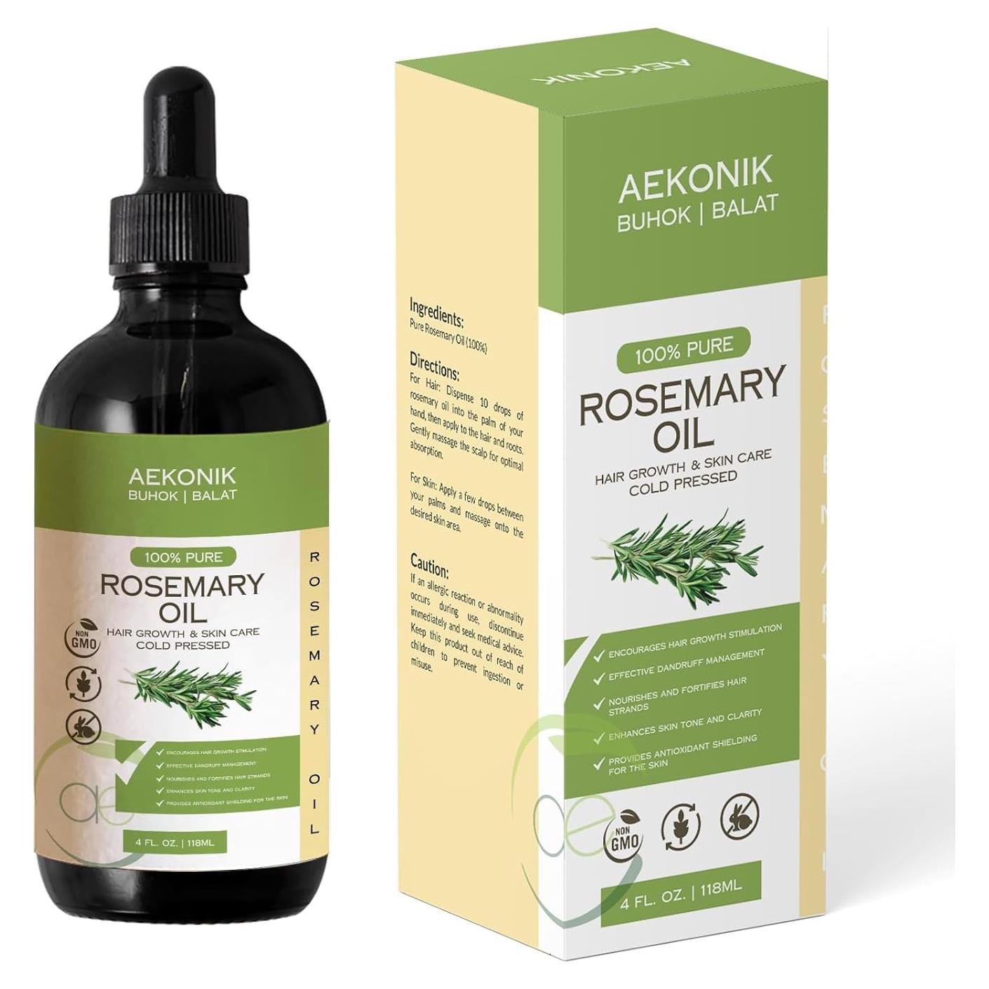 Aceite Esencial de Romero AEKONIK 113.4 ml - Hidratante Cabello y Piel