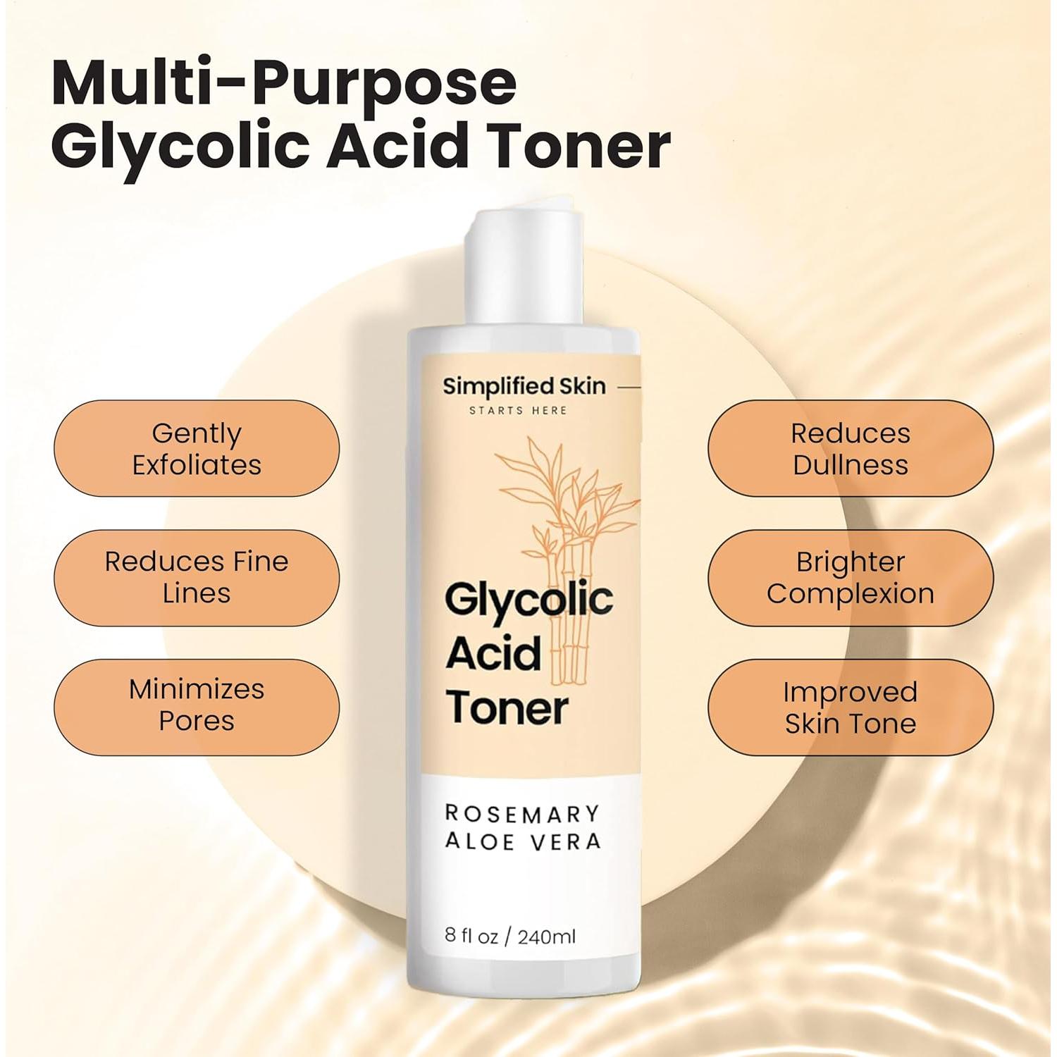 Tónico Facial Ácido Glicólico 8% Simplified Skin 236.6 ml