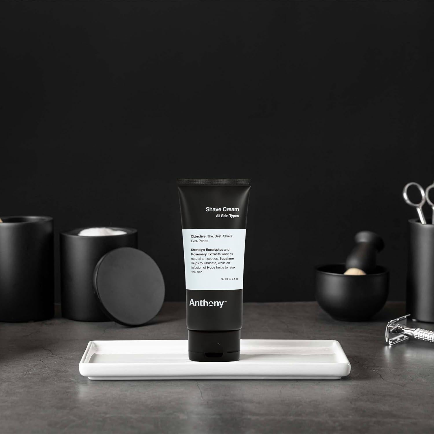 Crema de Afeitar Anthony 89 ml para Piel Sensible - Eucalipto y Menta