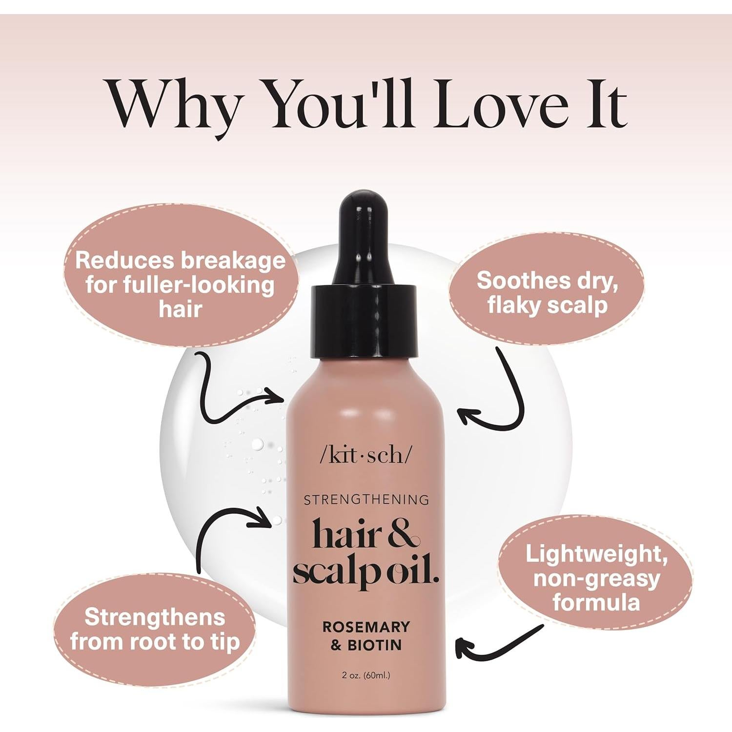 Aceite Pre-Lavado Kitsch de Romero y Ricino 60ml - Cuidado Cabello