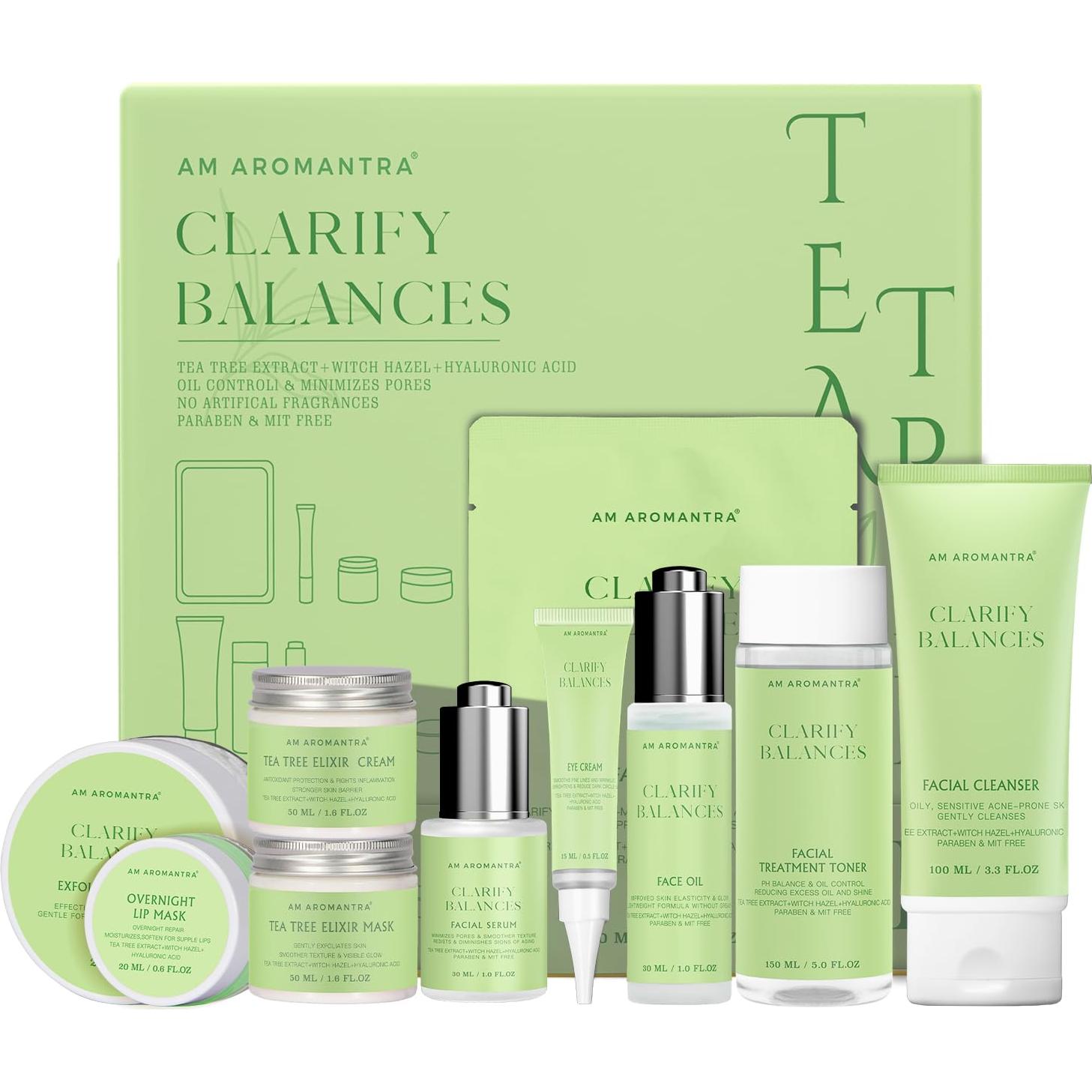 Conjunto de Cuidado Facial AM AROMANTRA - 10 Piezas Hidratantes