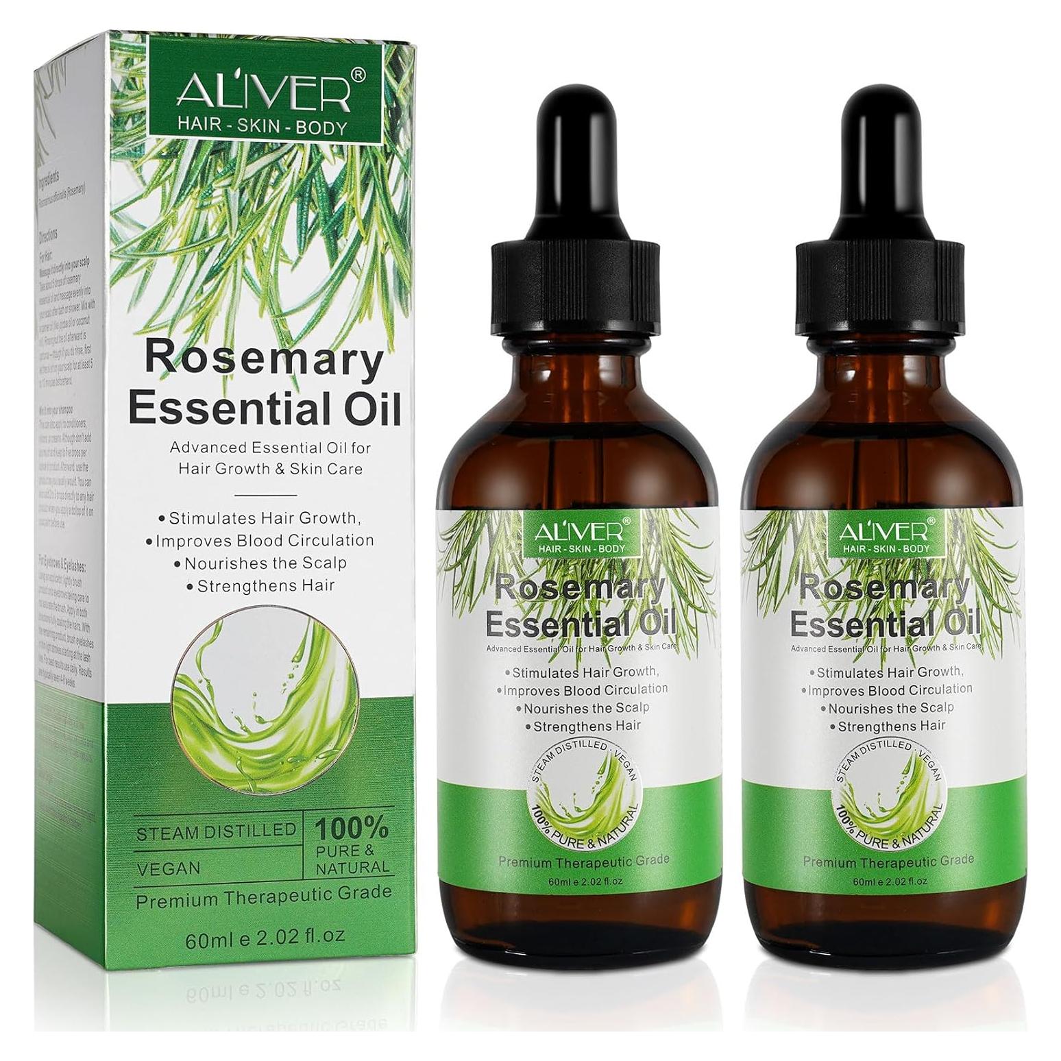 Aceite Esencial de Romero Natural 59.87 ml x 2 - Crecimiento Cabello