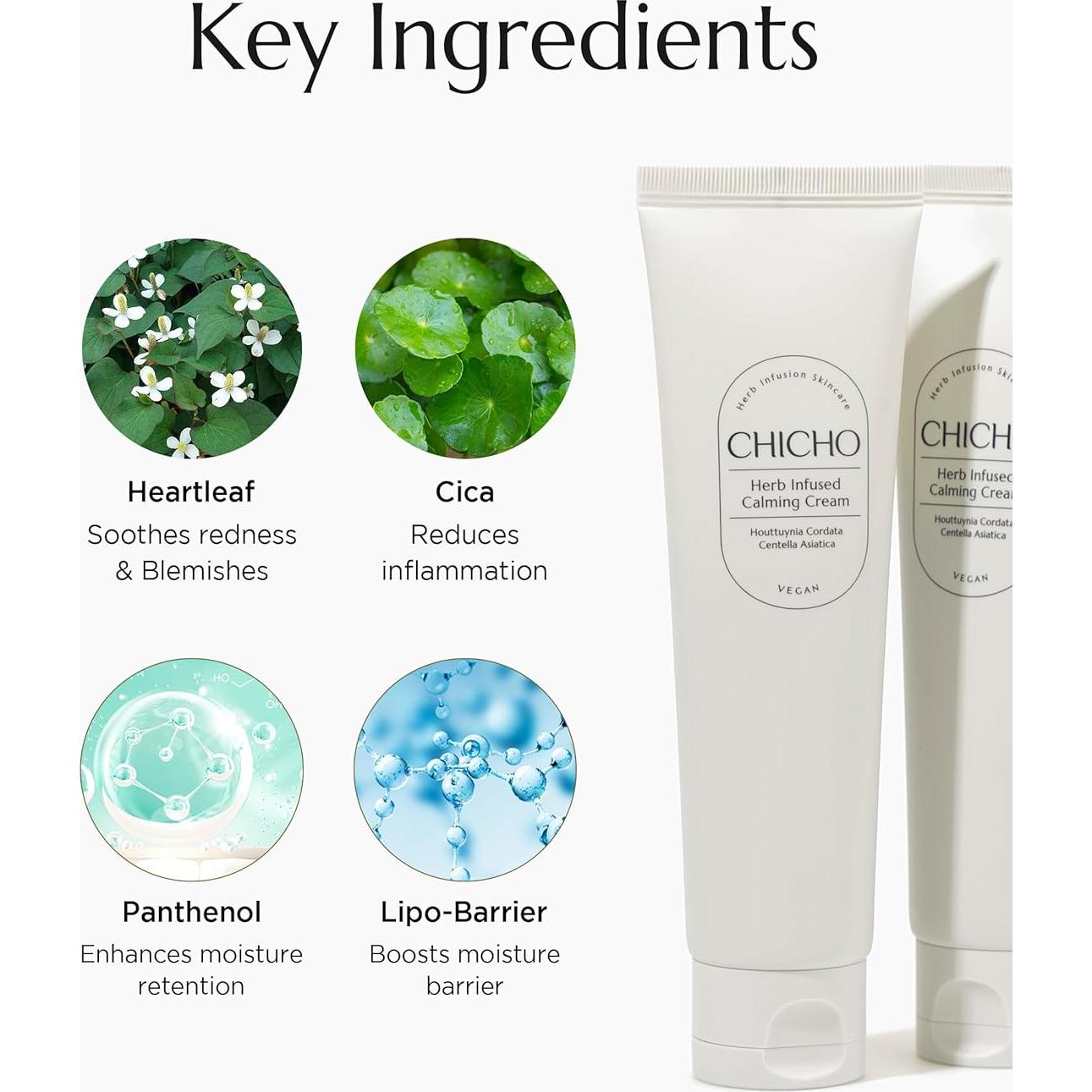 Crema Calmante Facial KOREANO 70.7ml - 68.8% Hoja de Corazón