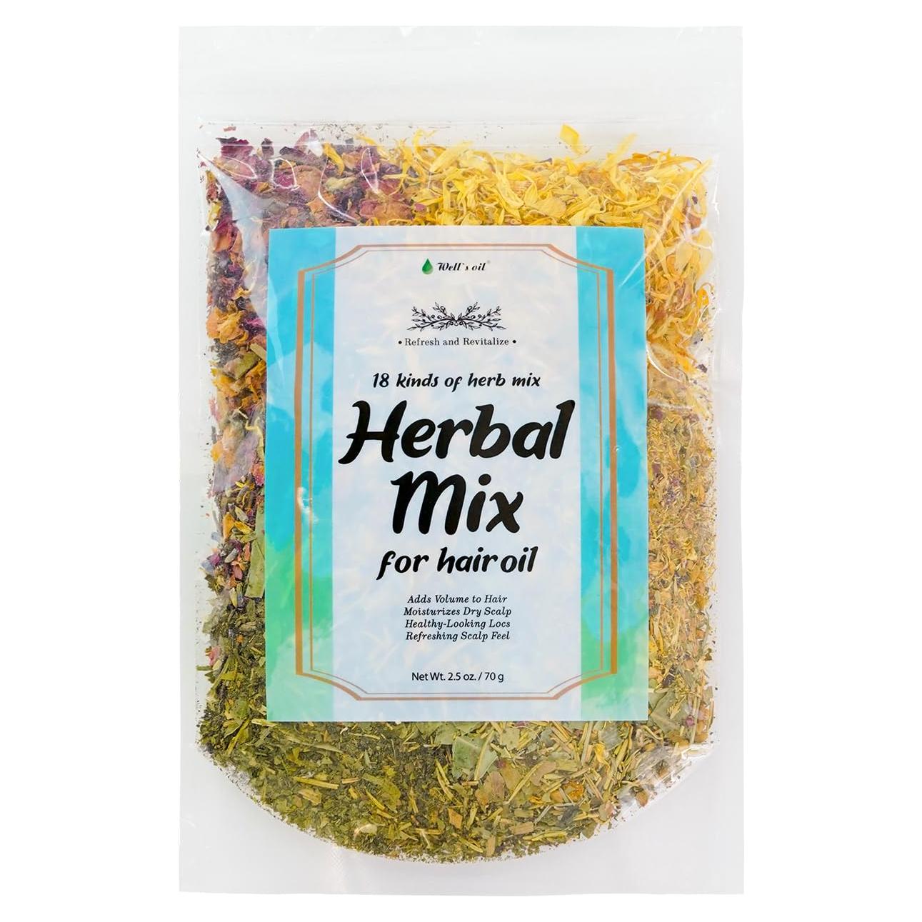 Mezcla Herbal Well's 18 Hierbas para Infusión Aceite Cabello 70g