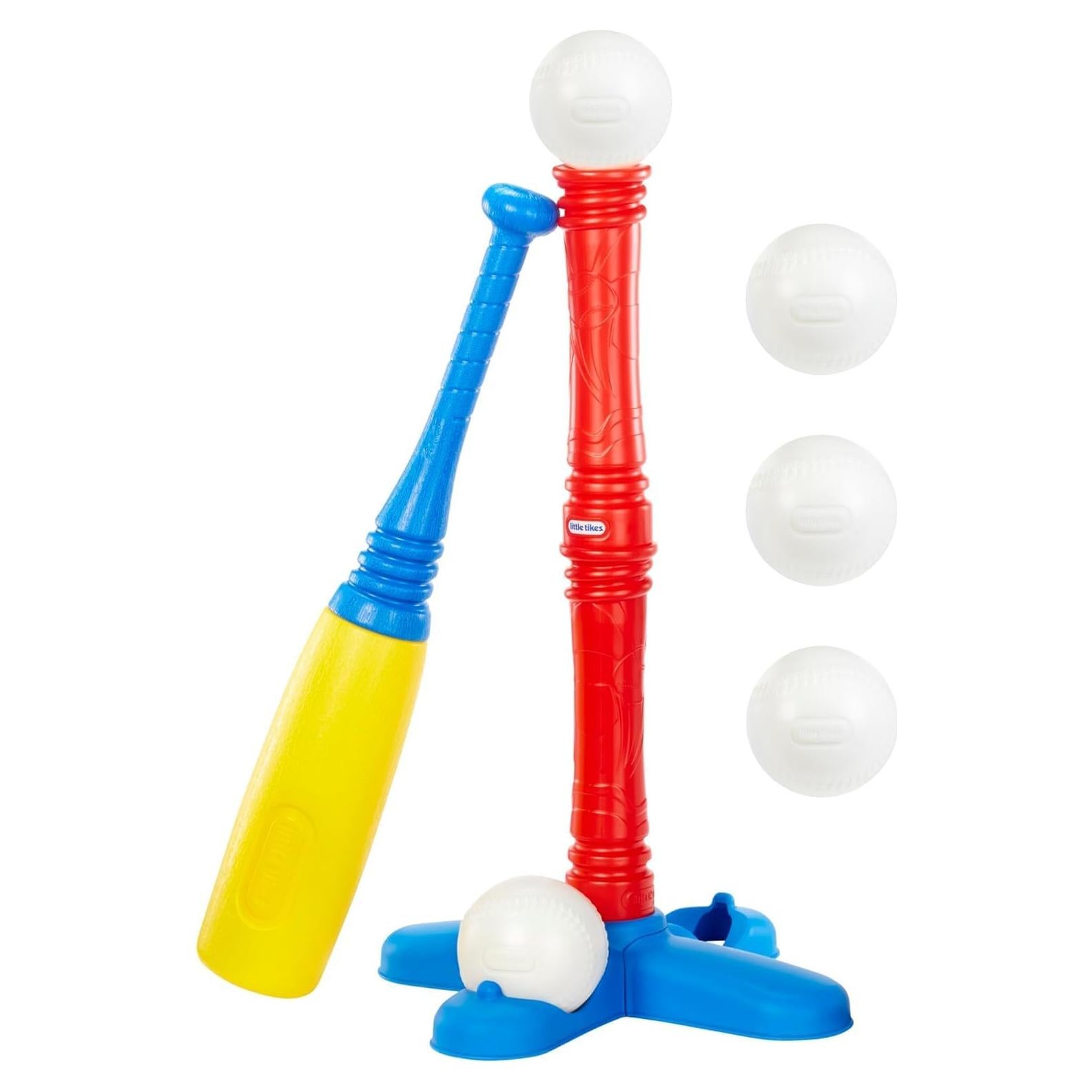 Conjunto T-Ball Little Tikes Rojo con Bate y 5 Pelotas