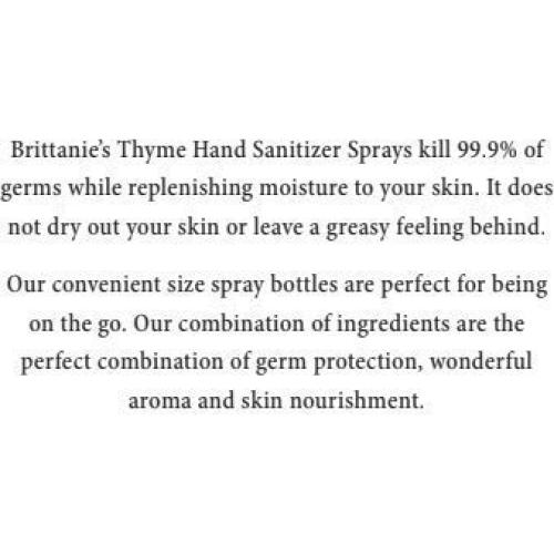 Brittanie's Thyme Organic Travel Hand Sanitizer Spray, Rosemary & Peppermint 2oz 6 Count | Vitamin E Aloe Moisturizing | Non Greasy & Replenishes Moisture & Nourishes Skin