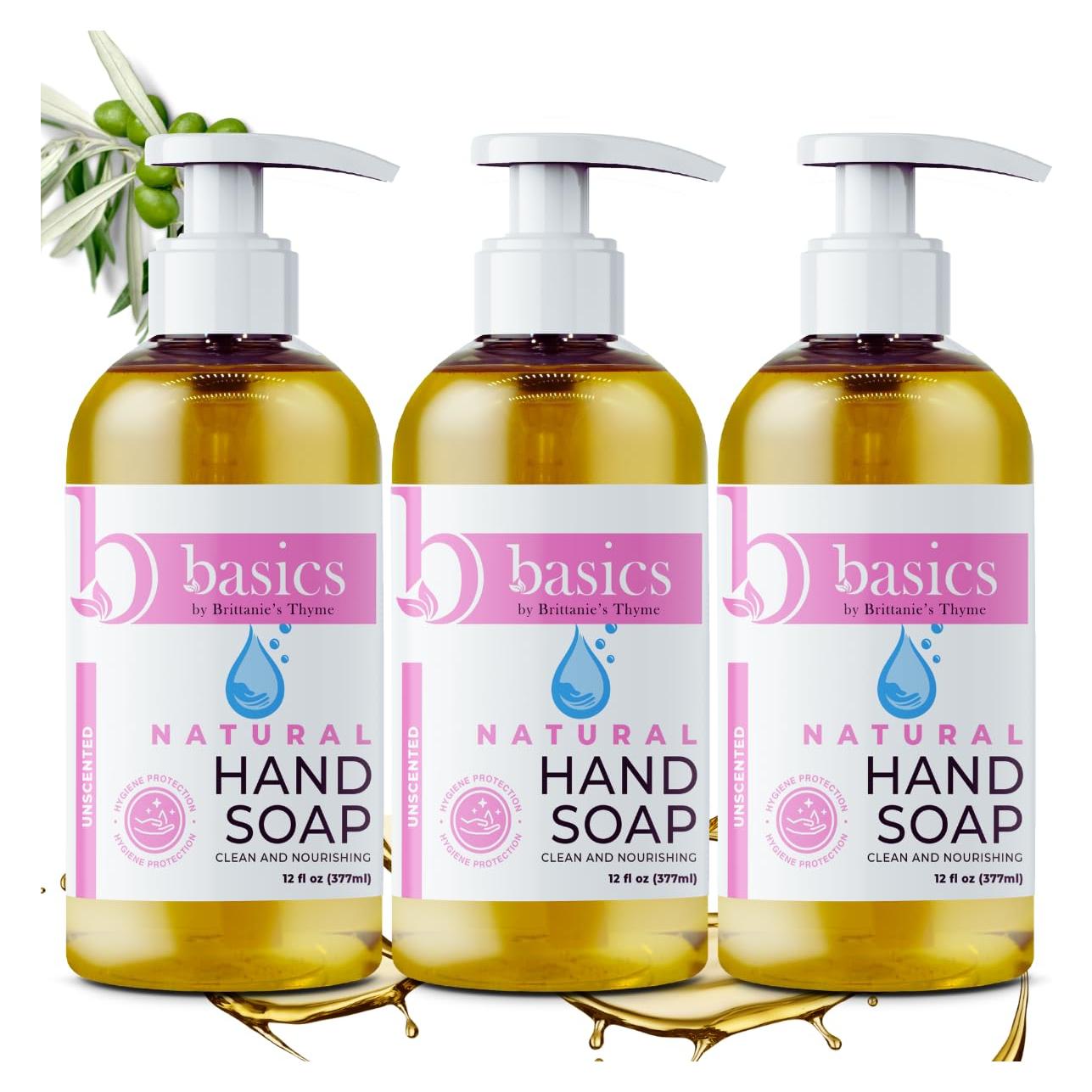 Jabón de Manos Natural Brittanie's Thyme 354 ml Sin Fragancia - Paquete de 3