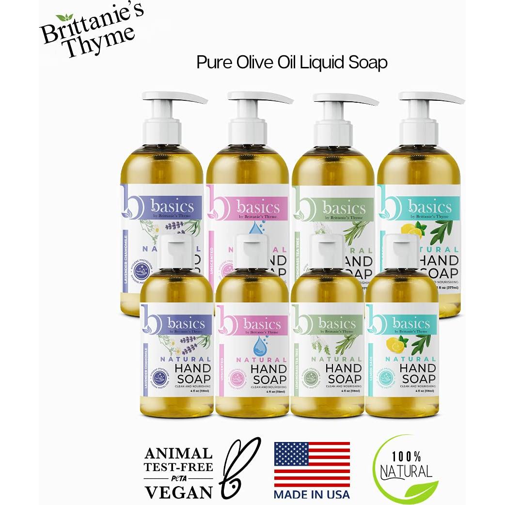 Jabón de Manos Natural Brittanie's Thyme 354 ml Sin Fragancia - Paquete de 3