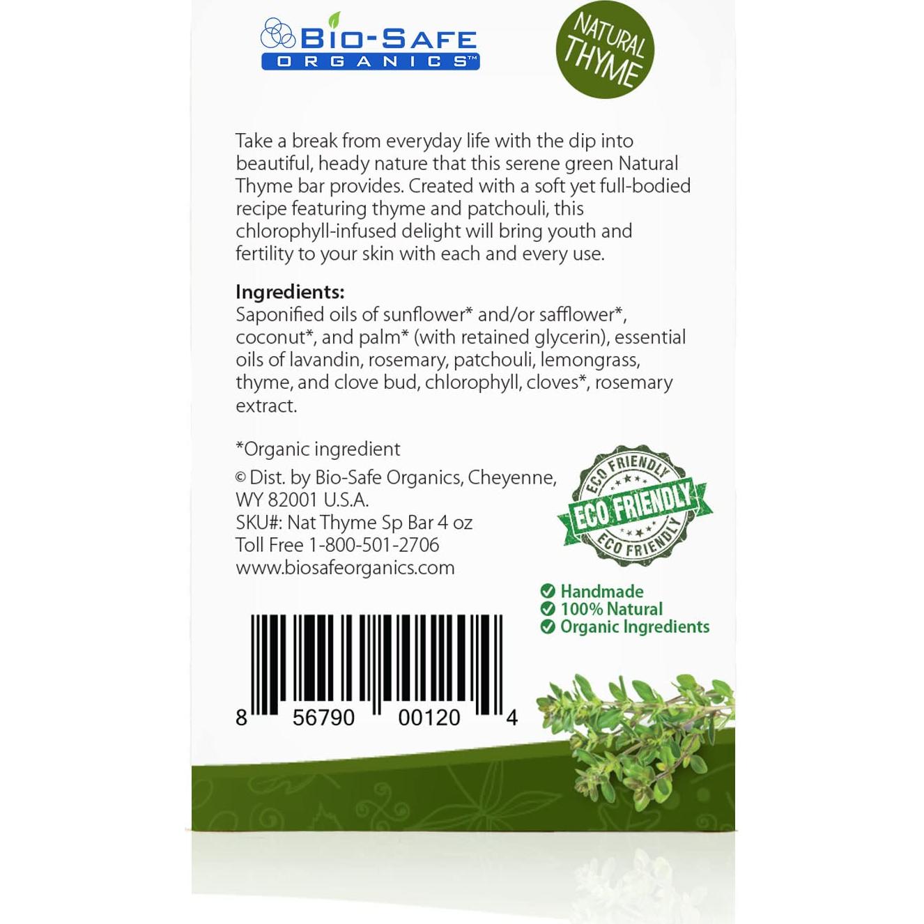 Jabón Natural de Tomillo Orgánico Bio-Safe 113g - Hecho a Mano