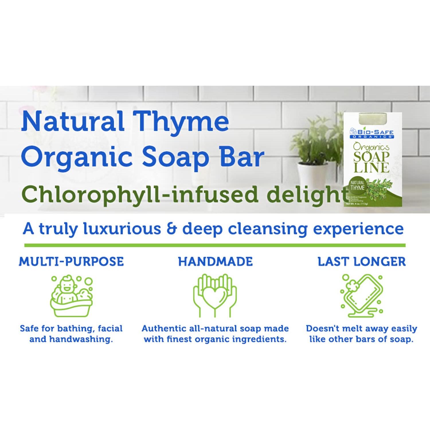 Jabón Natural de Tomillo Orgánico Bio-Safe 113g - Hecho a Mano