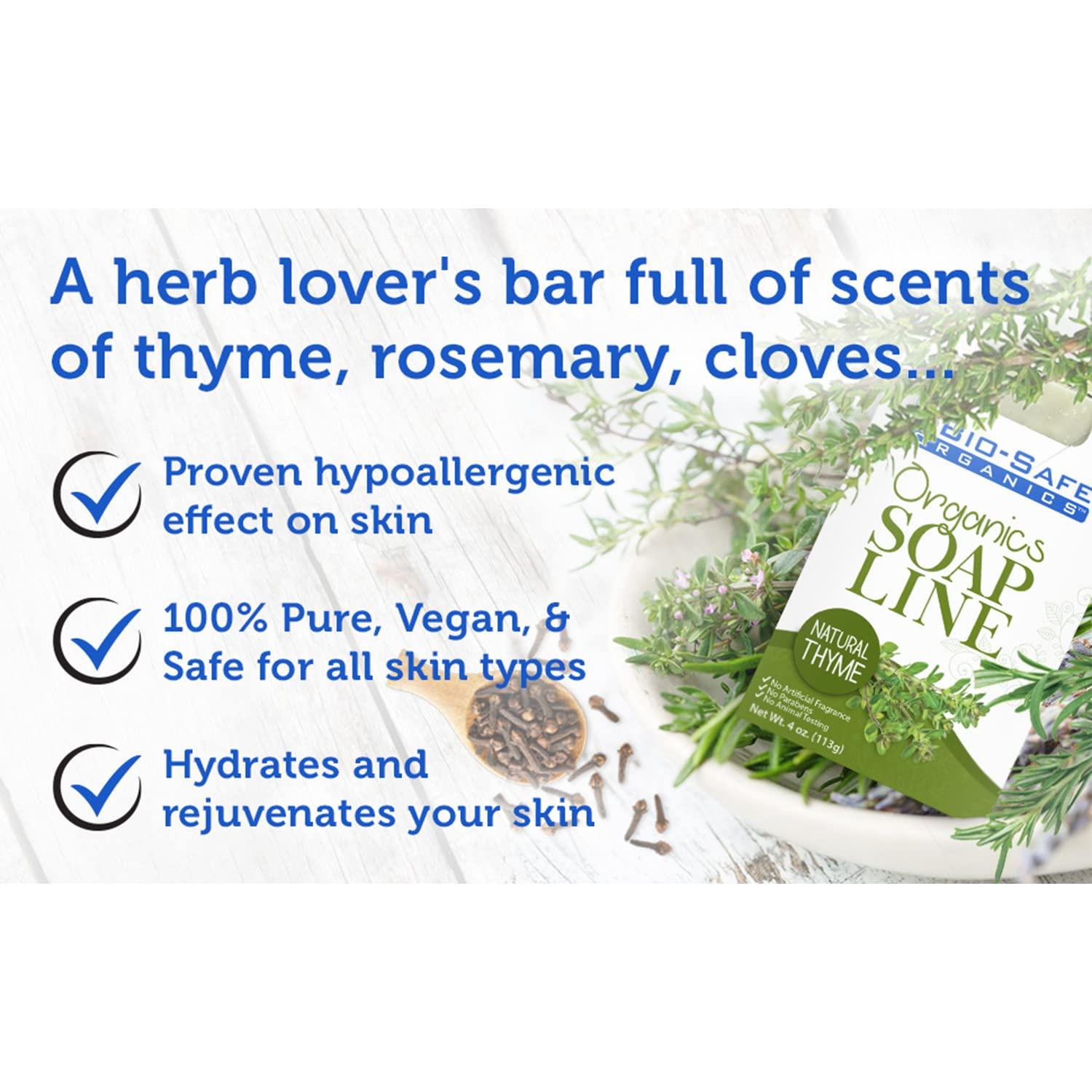 Jabón Natural de Tomillo Orgánico Bio-Safe 113g - Hecho a Mano