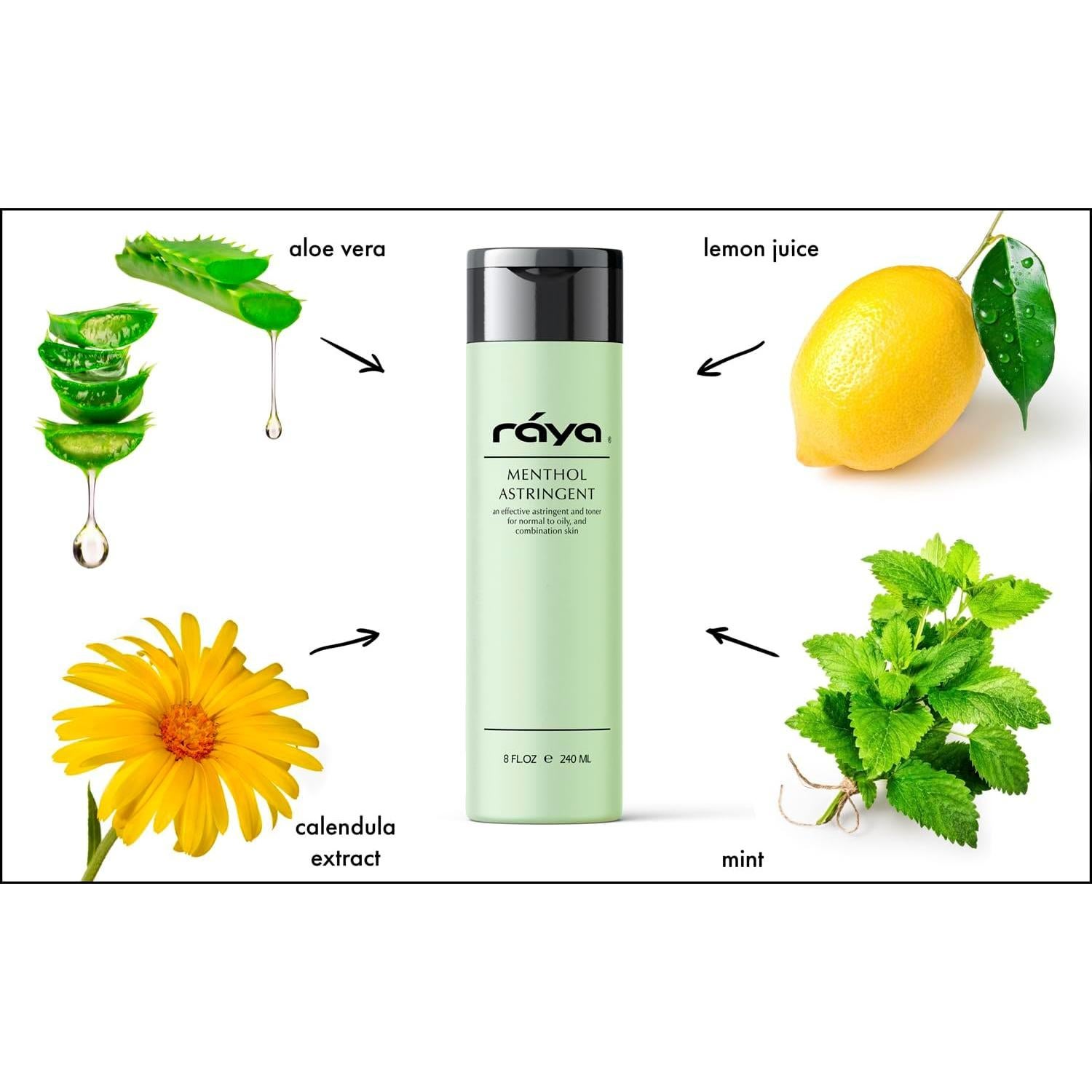 Astringente Facial RAYA 170 ml - Mentol y Aloe Vera