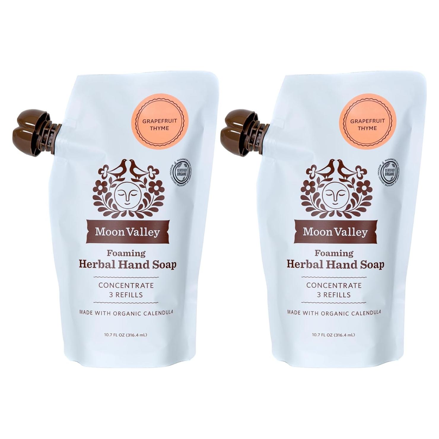 Recarga Jabón Espumoso Moon Valley 2x302ml Toronja y Tomillo