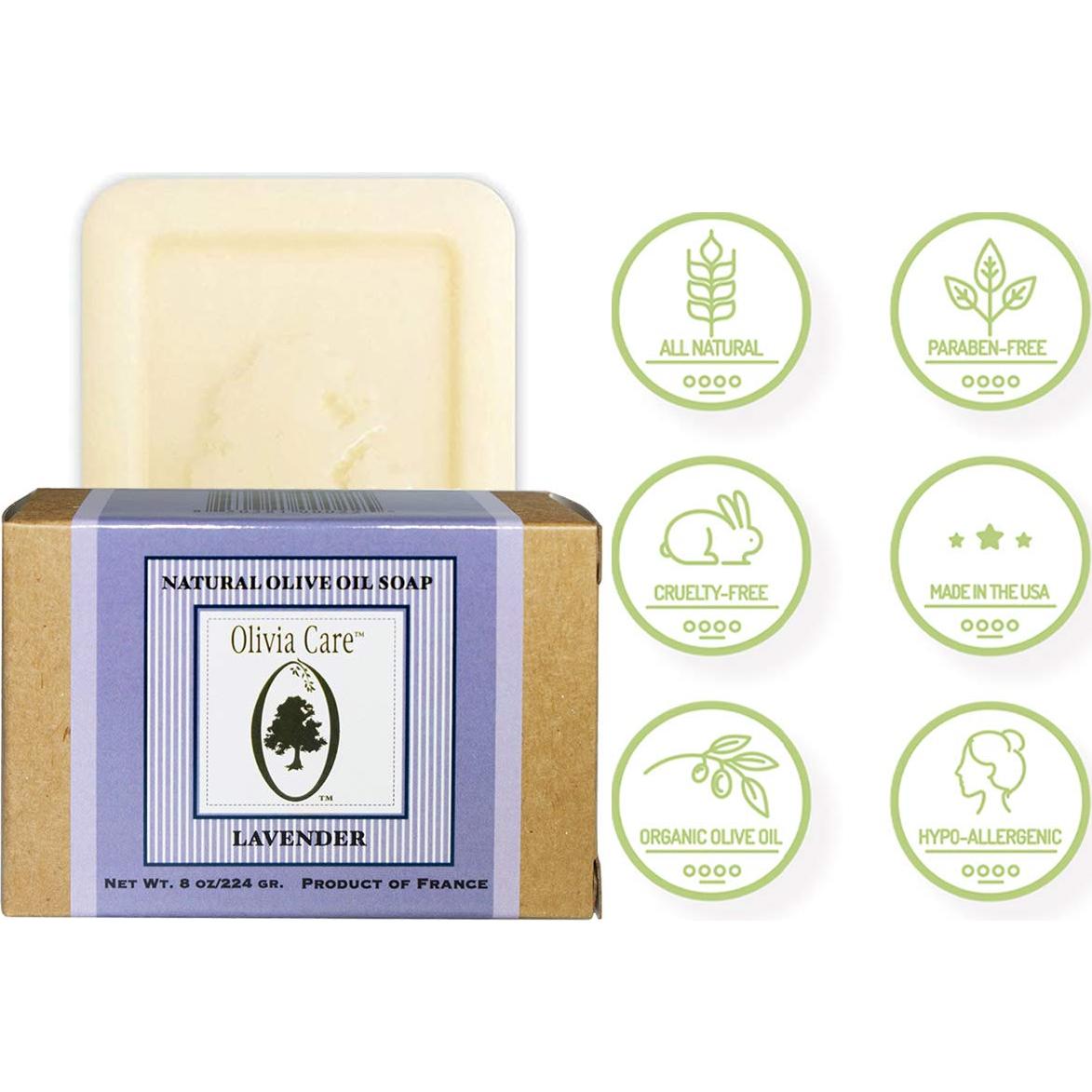 Jabón Natural Olivia Care Lavanda 4x227g Hipoalergénico