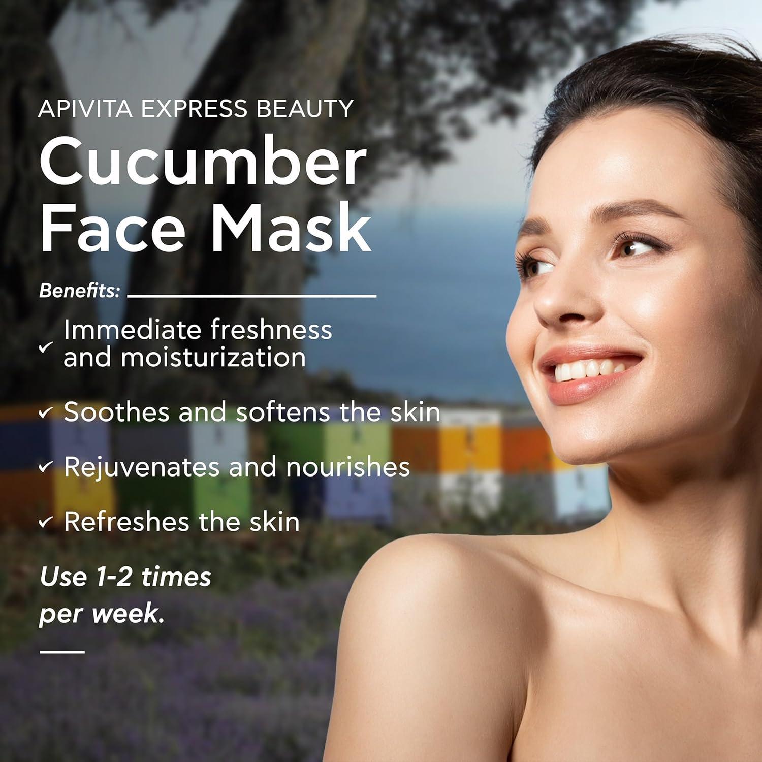 Mascarilla Facial Apivita Express Beauty - Hidratante Pepino, 12 Unidades