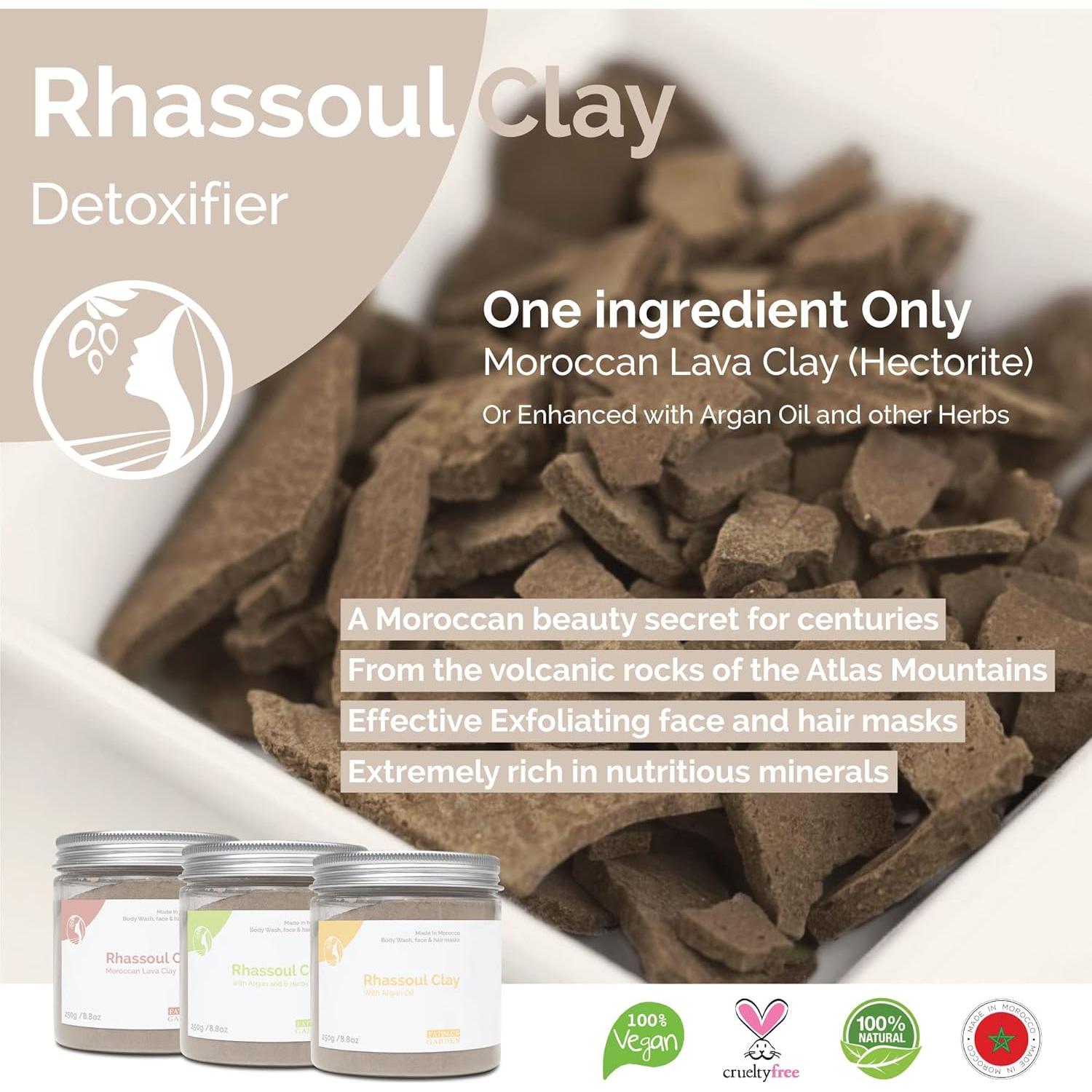 Arcilla Rhassoul Fatima con 7 Hierbas - 425g Facial Detox