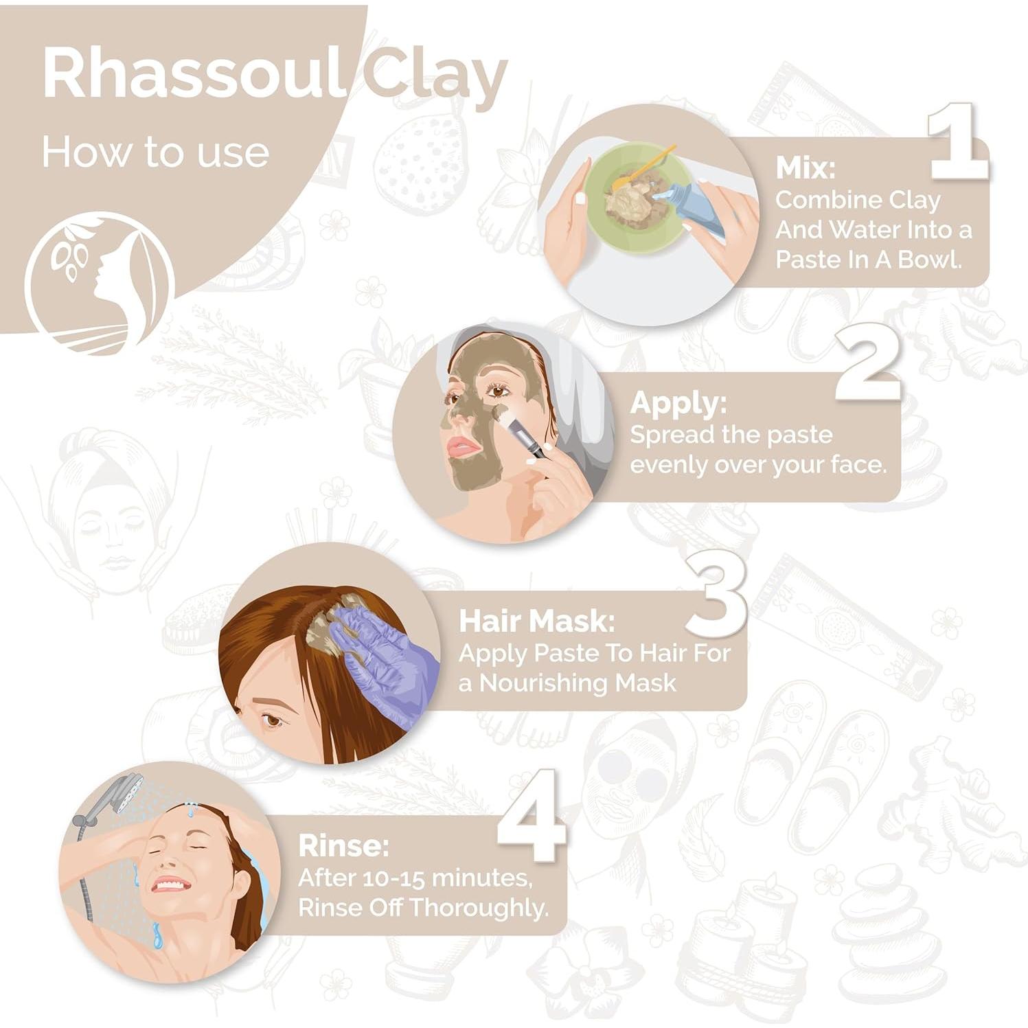 Arcilla Rhassoul Fatima con 7 Hierbas - 425g Facial Detox