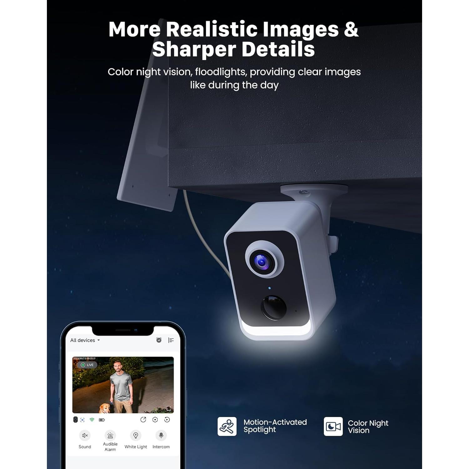 Cámara de Seguridad Inalámbrica Solar PEEIPM 1080P IP54