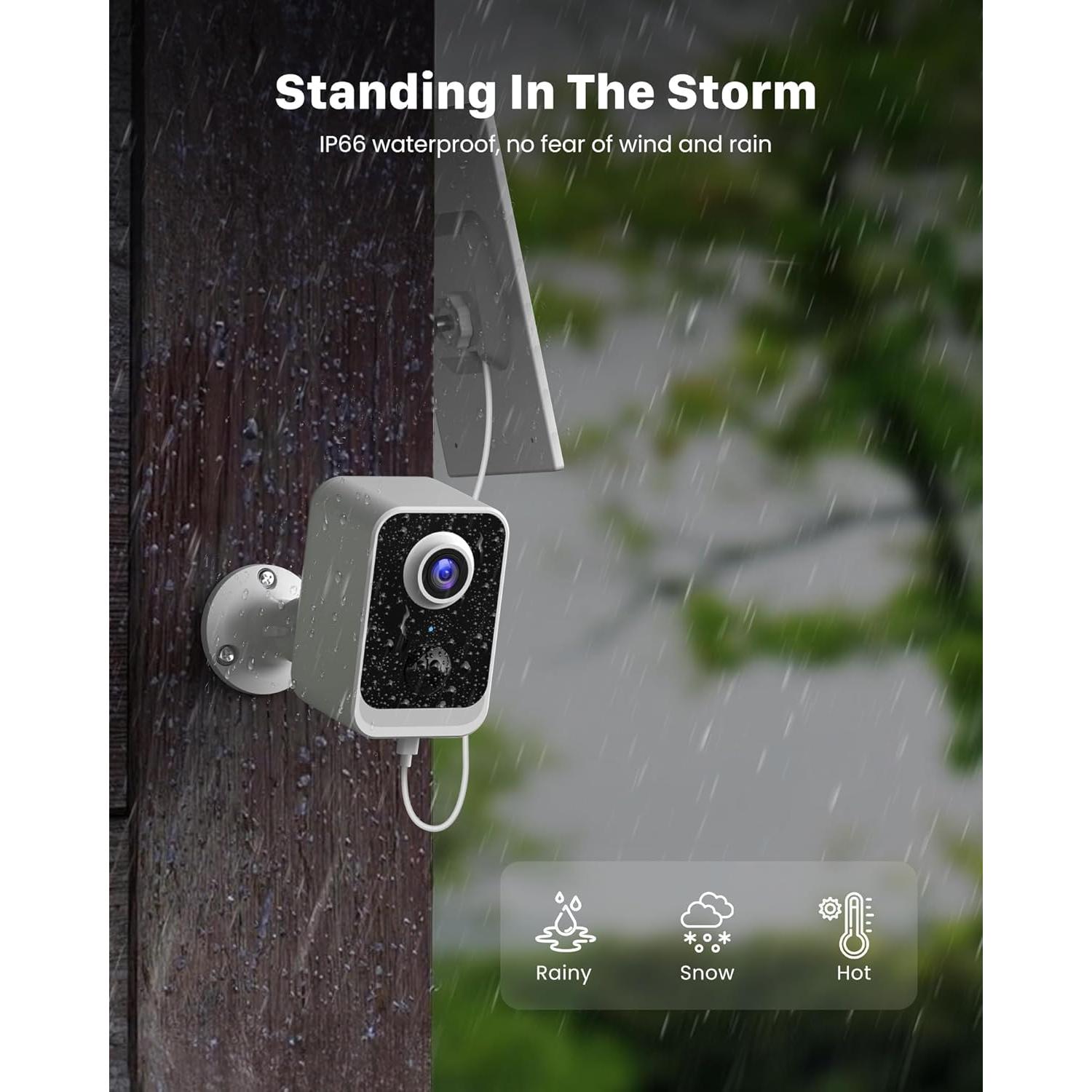 Cámara de Seguridad Inalámbrica Solar PEEIPM 1080P IP54