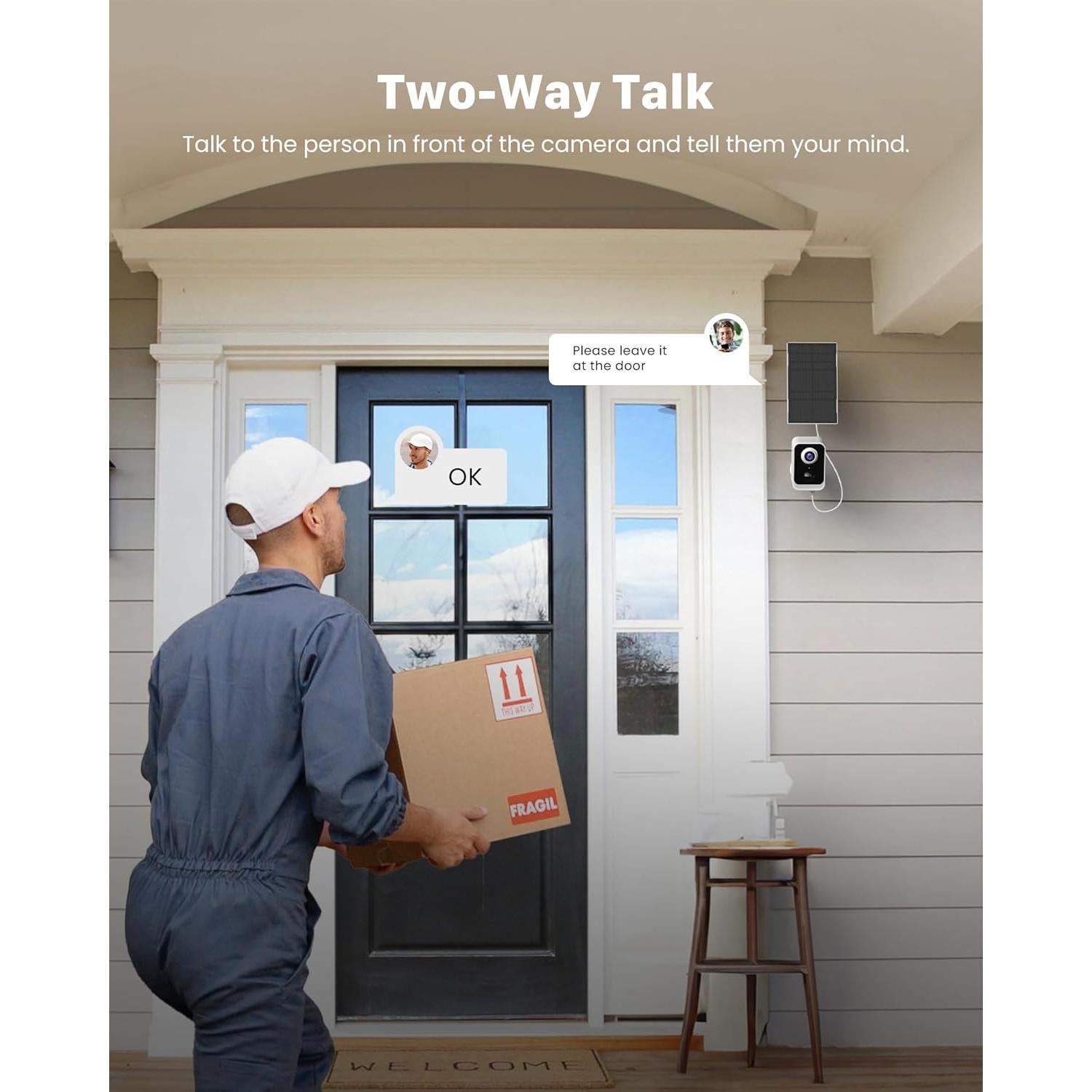 Cámara de Seguridad Inalámbrica Solar PEEIPM 1080P IP54