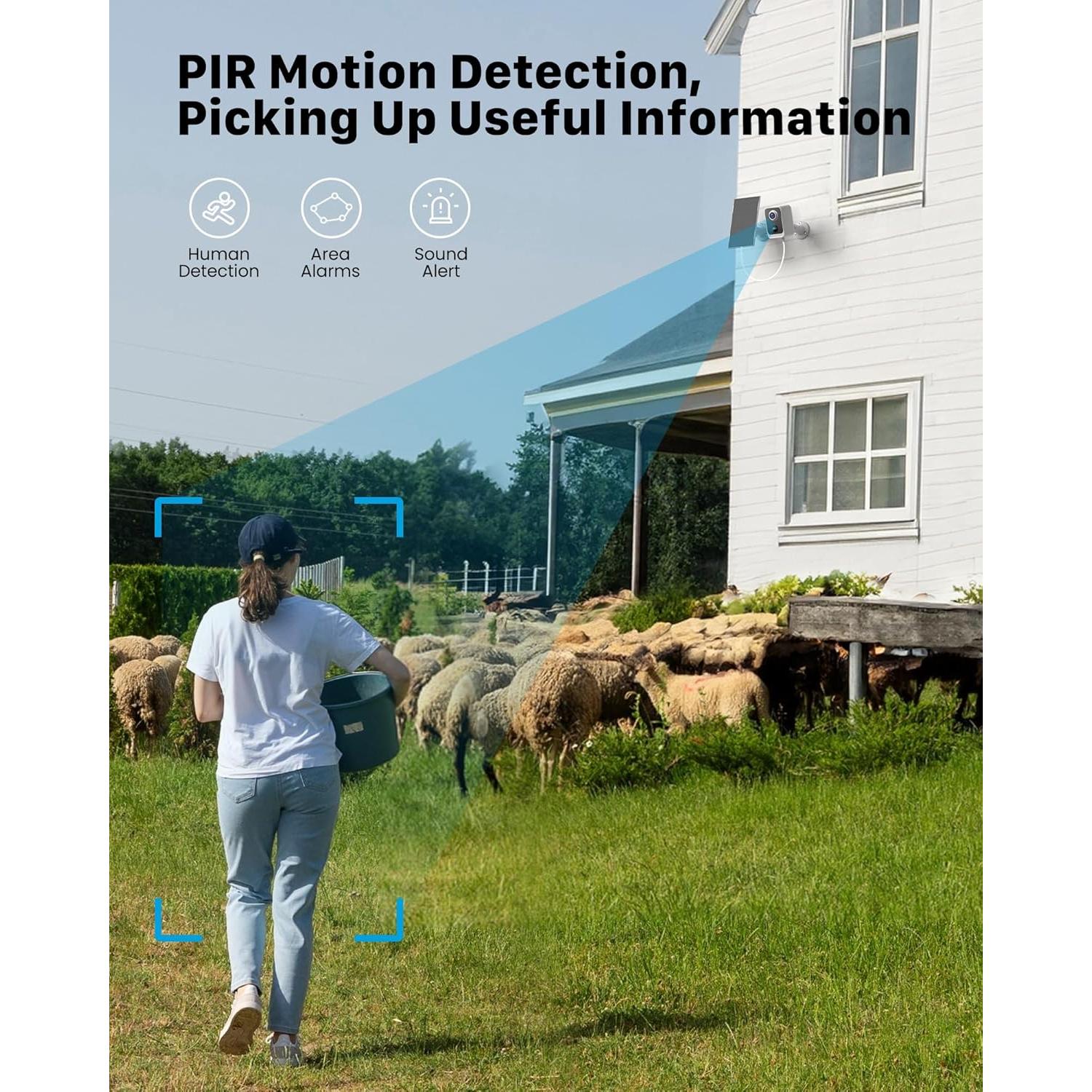 Cámara de Seguridad Inalámbrica Solar PEEIPM 1080P IP54