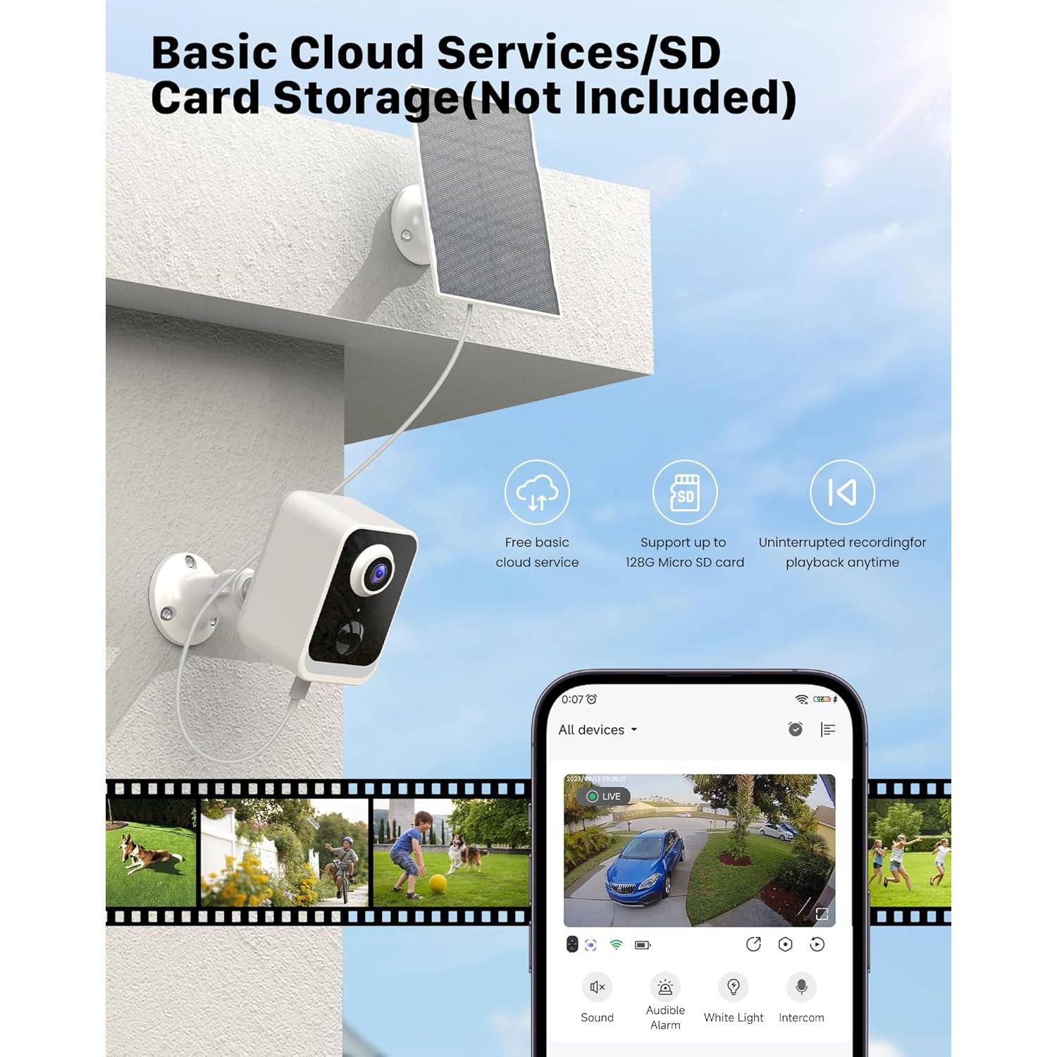 Cámara de Seguridad Inalámbrica Solar PEEIPM 1080P IP54