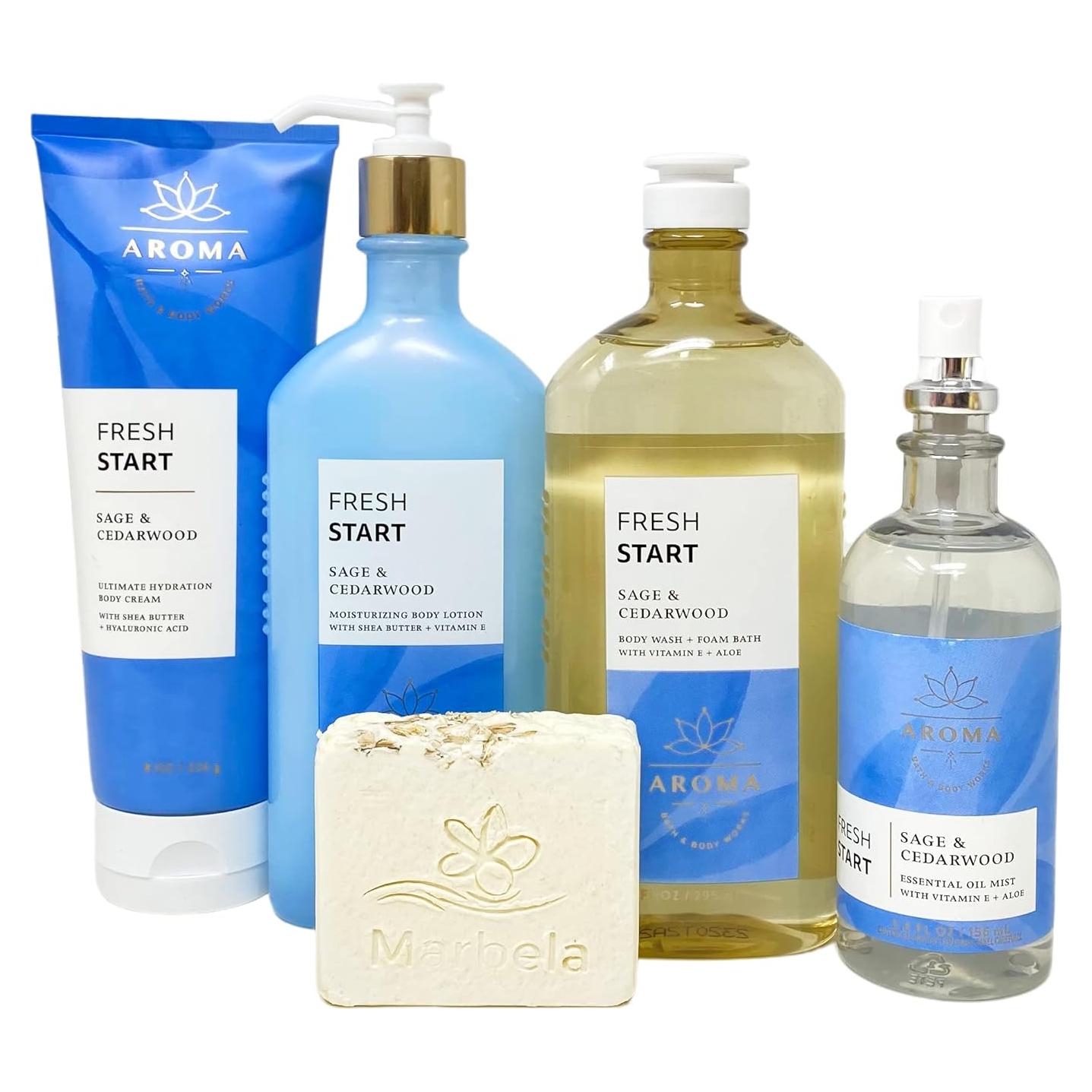 Conjunto de Cuidado Corporal Bath & Body Works Sábila y Madera de Cedro