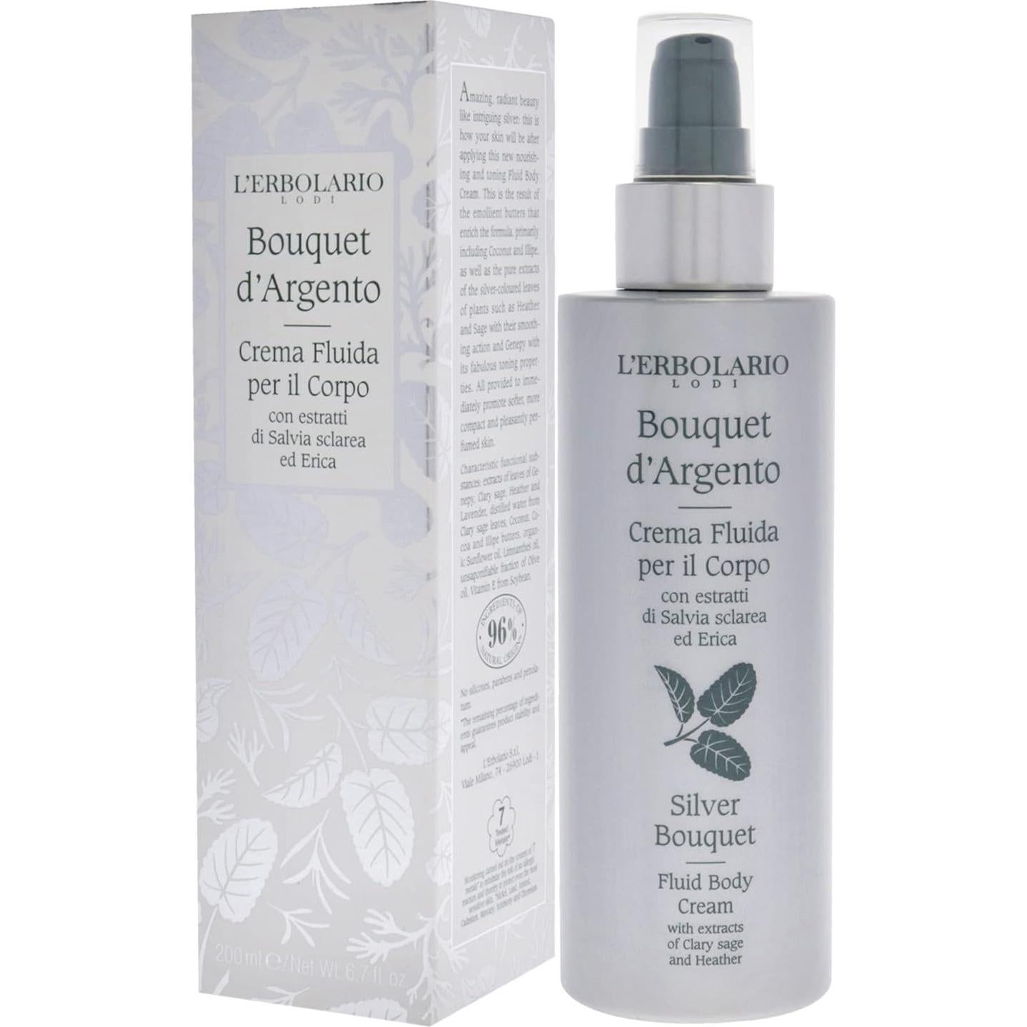 Crema Corporal Fluida L'Erbolario 190 g - Hidratante Salvia y Brezo