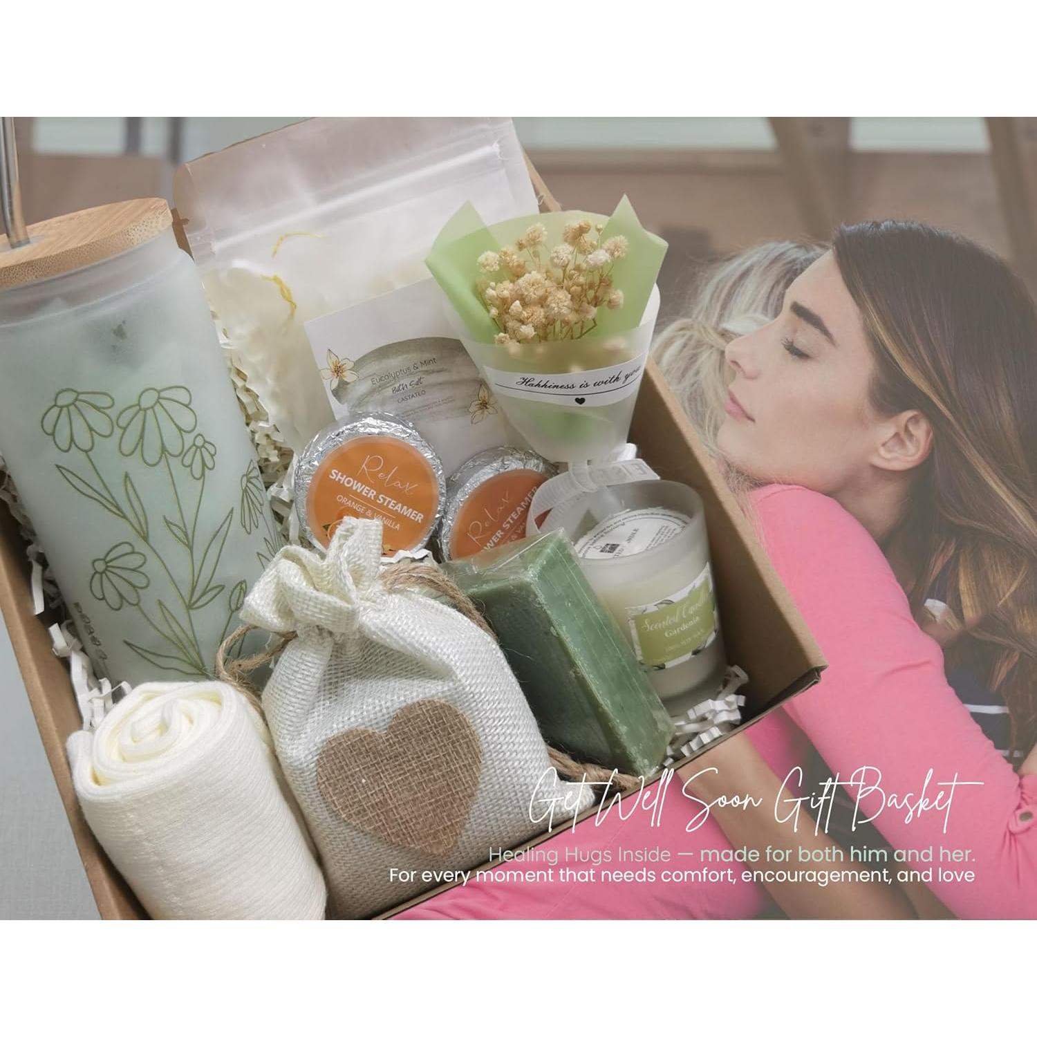 Cesta de Regalo Mejorate Pronto CASTATEO - Verde Salvia