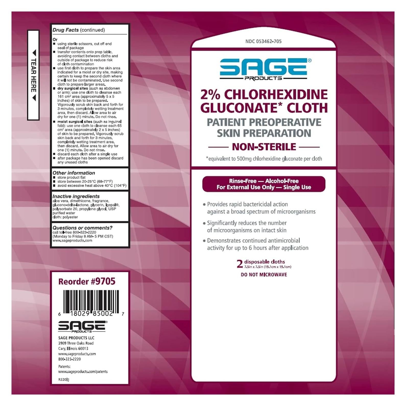 Toallitas Antisépticas Stryker Gluconato Clorhexidina 2% - 48 Unidades