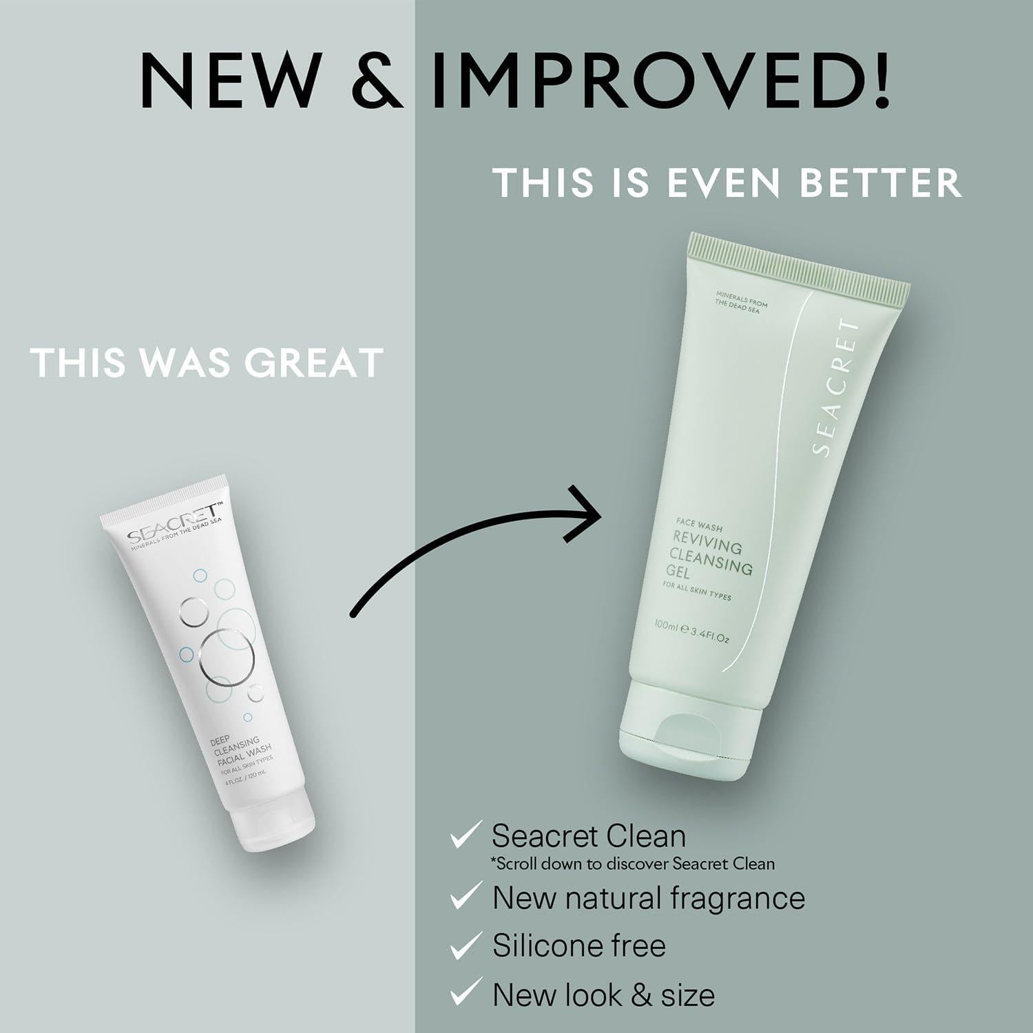 Gel Limpiador Revitalizante SEACRET 124 ml - Facial Suave con AHA