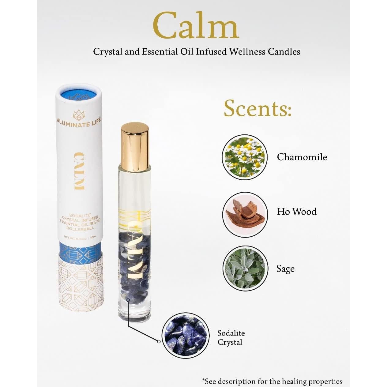 Bola de Aceite Esencial Calma Aluminate Life 9.6 ml - Manzanilla, Howood y Salvia