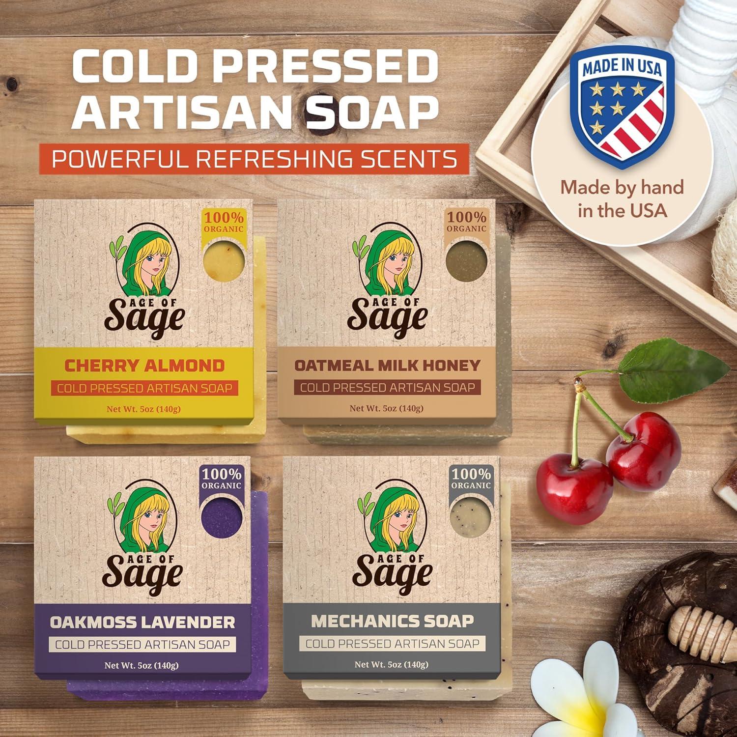 Conjunto de Jabones Artesanales Age of Sage - 4pk Aroma Miel y Ébano
