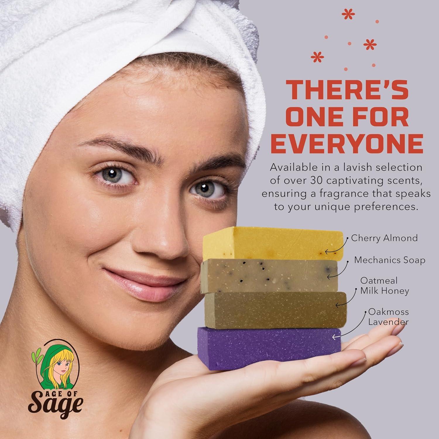 Conjunto de Jabones Artesanales Age of Sage - 4pk Aroma Miel y Ébano