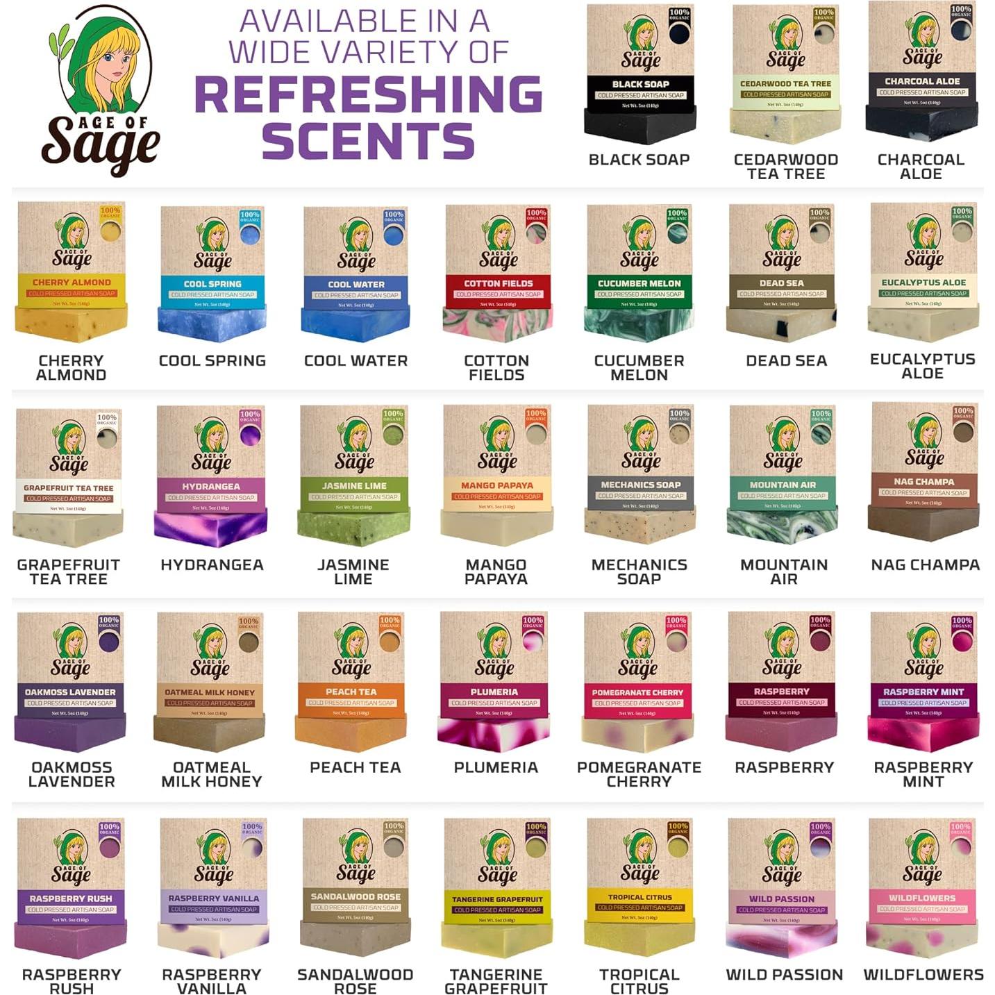 Conjunto de Jabones Artesanales Age of Sage - 4pk Aroma Miel y Ébano