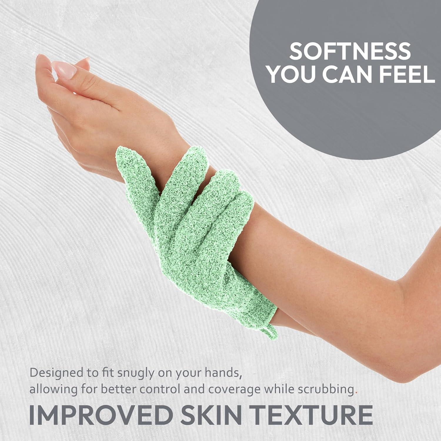 Guantes Exfoliantes The Beauty Project 4 Pares Nylon Doble Textura