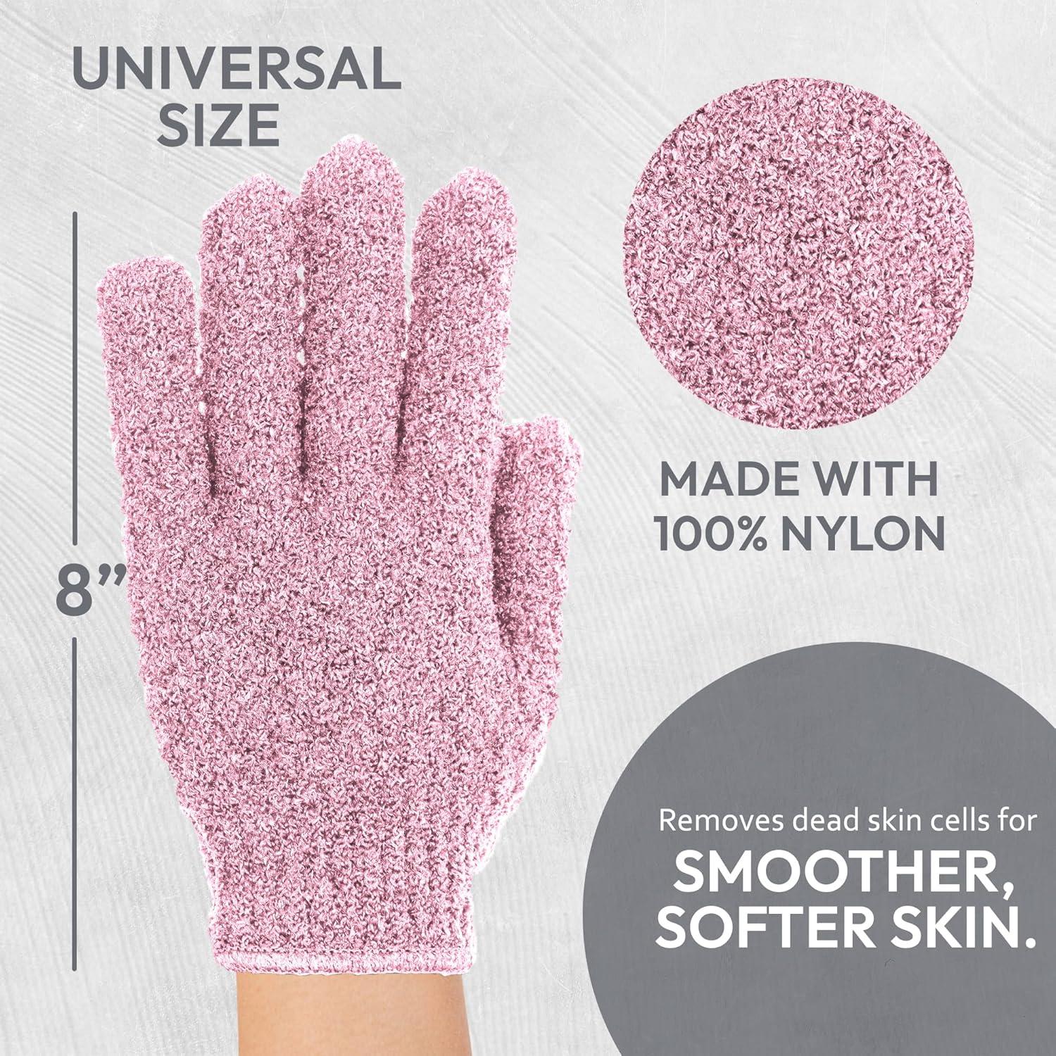 Guantes Exfoliantes The Beauty Project 4 Pares Nylon Doble Textura