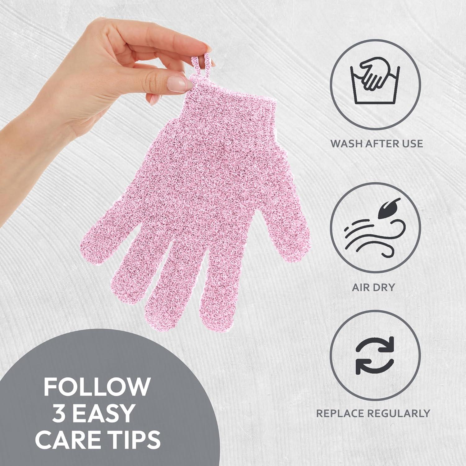 Guantes Exfoliantes The Beauty Project 4 Pares Nylon Doble Textura