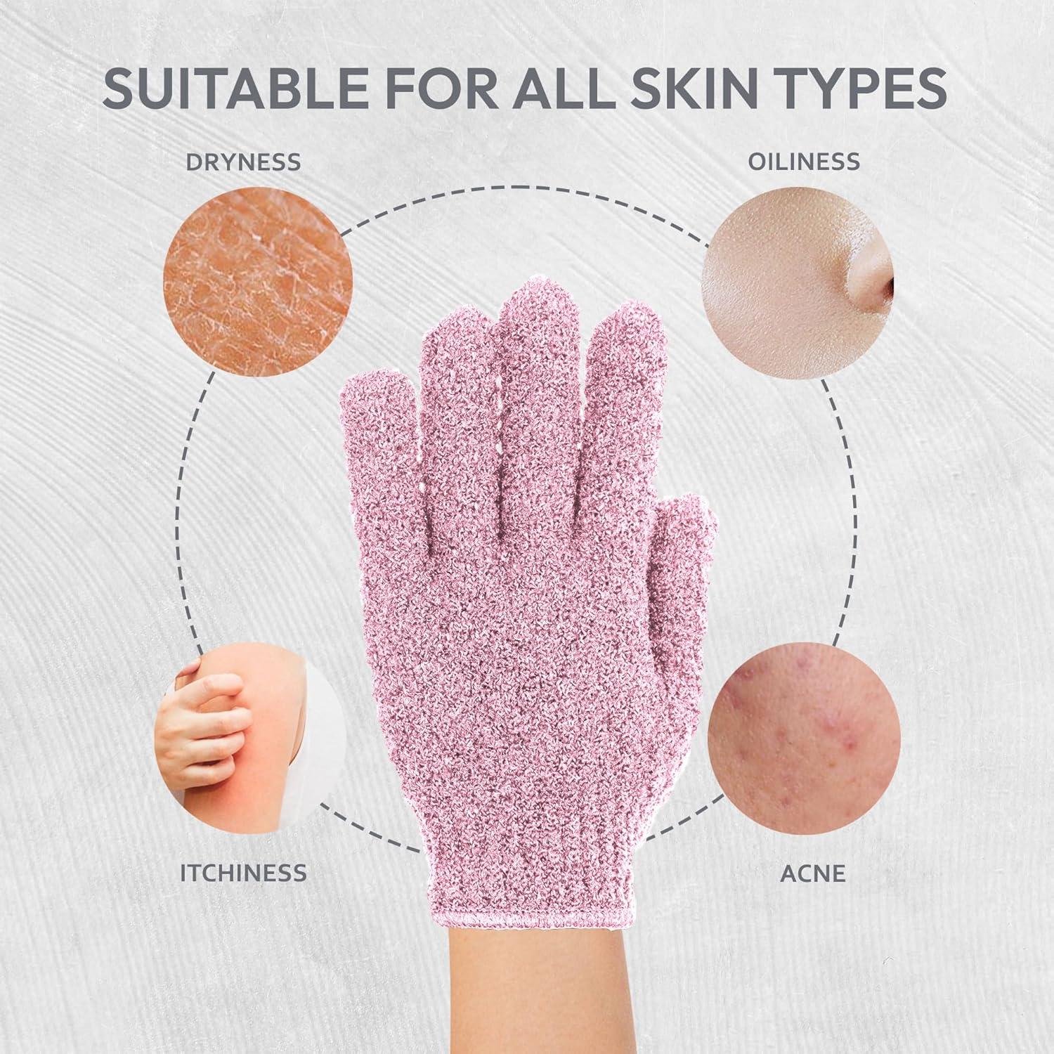 Guantes Exfoliantes The Beauty Project 4 Pares Nylon Doble Textura