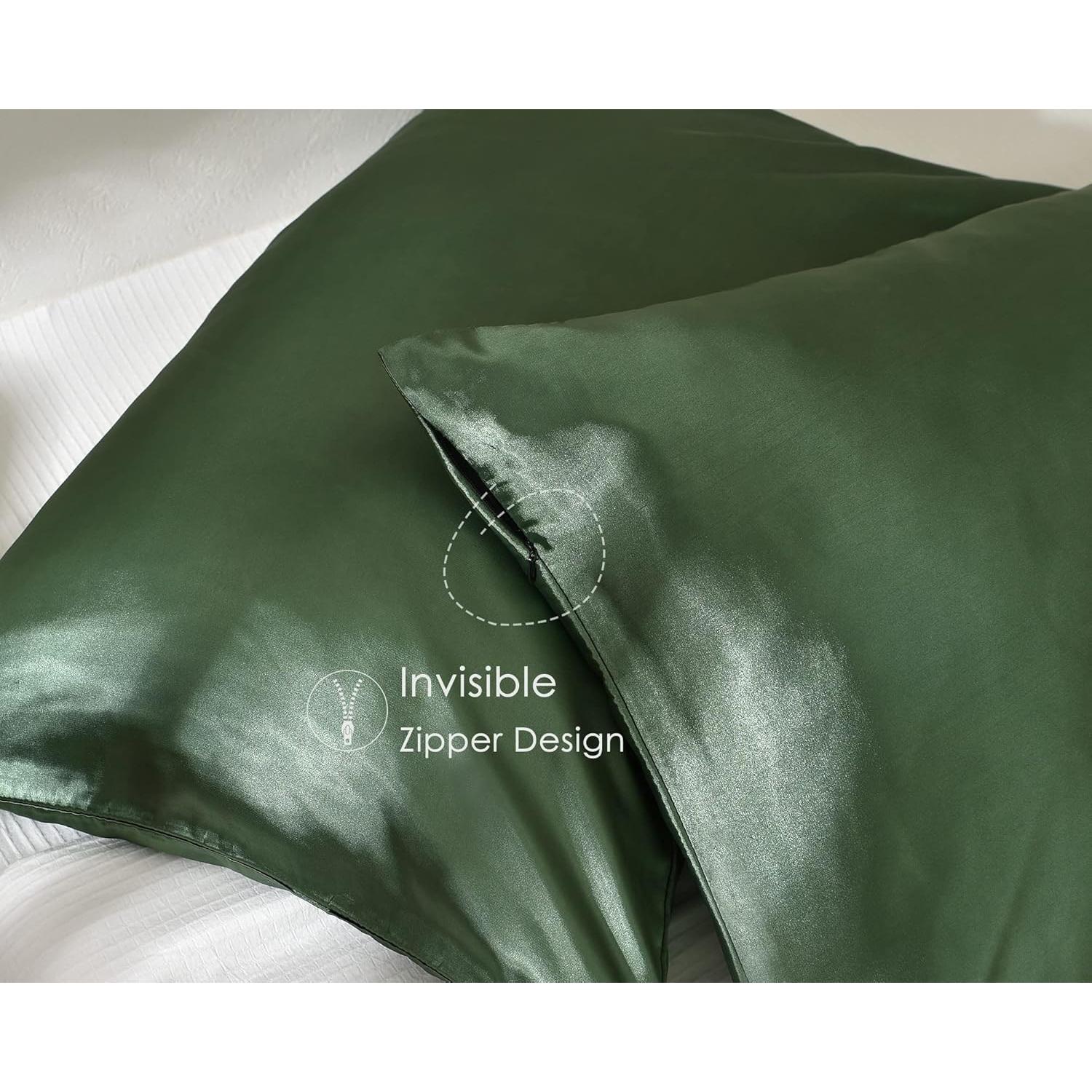 Juego de 2 Fundas de Almohada de Satén YANIBEST Rey 91x51 cm