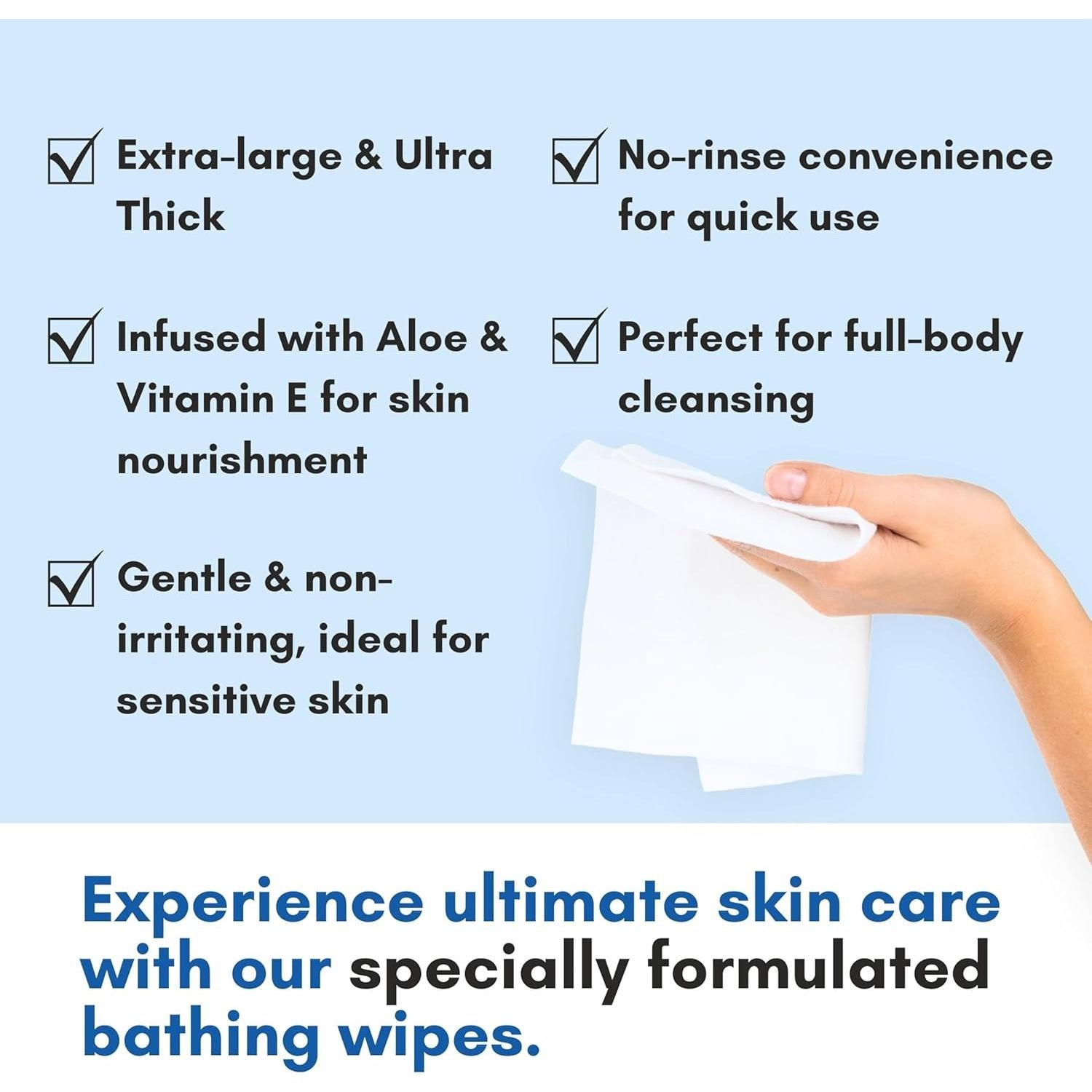 Toallitas de Baño Sin Enjuague Nurture Aloe Vera 48 Unidades